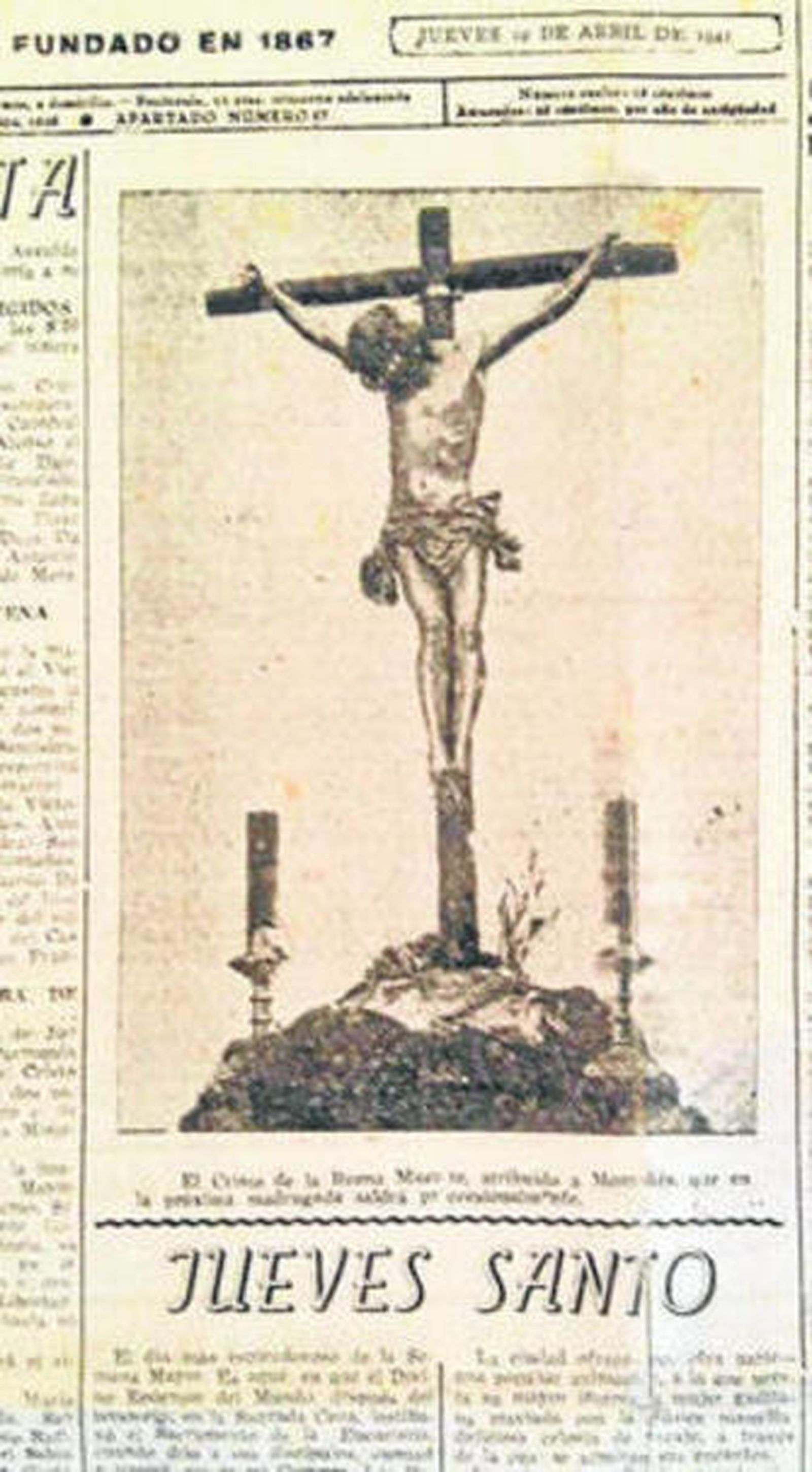 Portada del Diario de Cádiz del Jueves Santo de 1941.