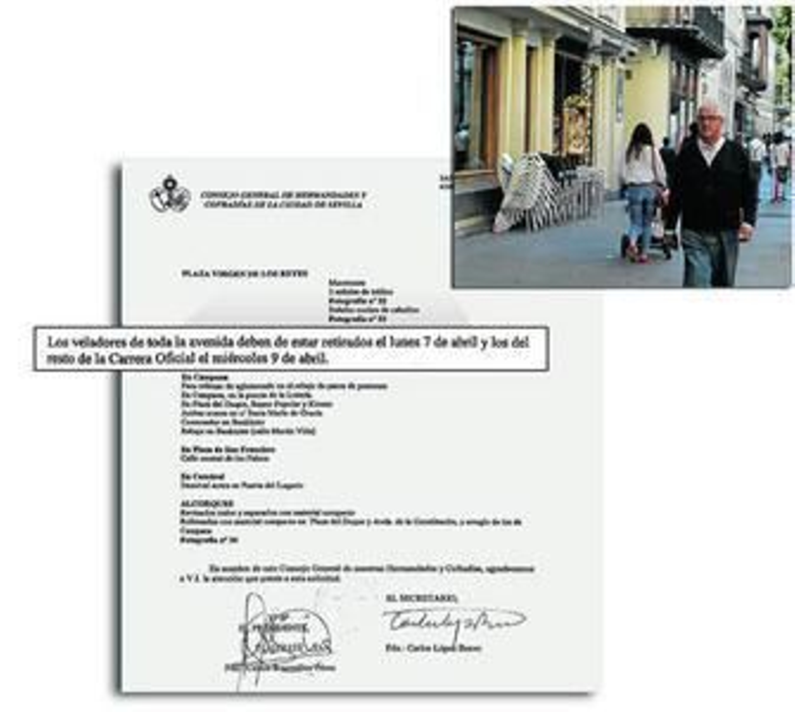 El Consejo oculta que exigió la retirada de veladores de la Avenida siete días antes