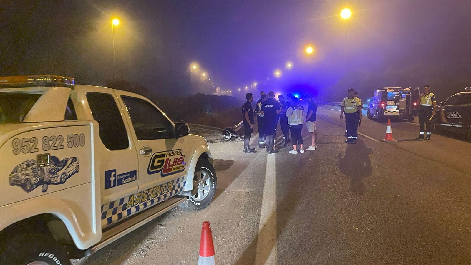 Momento del accidente de tráfico.