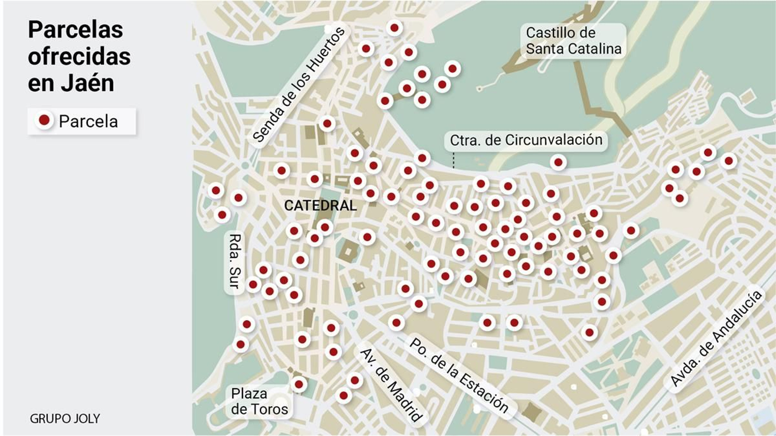 Parcelas ofrecidas en Jaén.