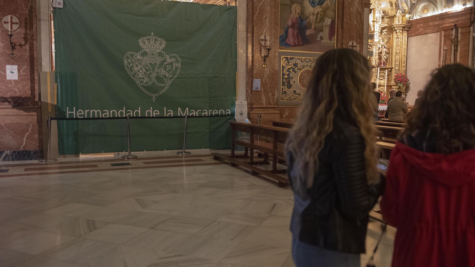 La capilla en obras durante la mañana de este martes