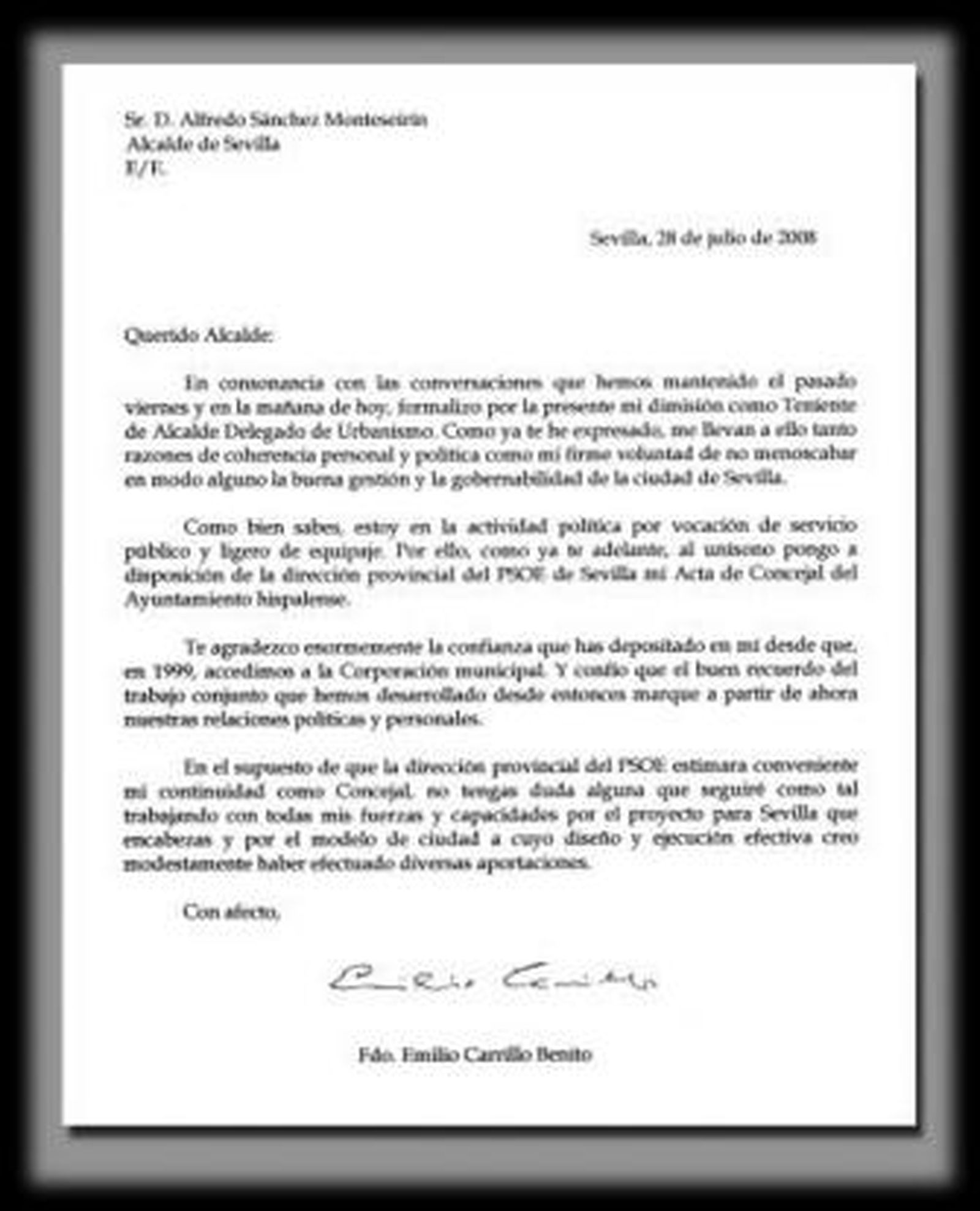 Carrillo decide dejar Urbanismo y hace inevitable la crisis municipal