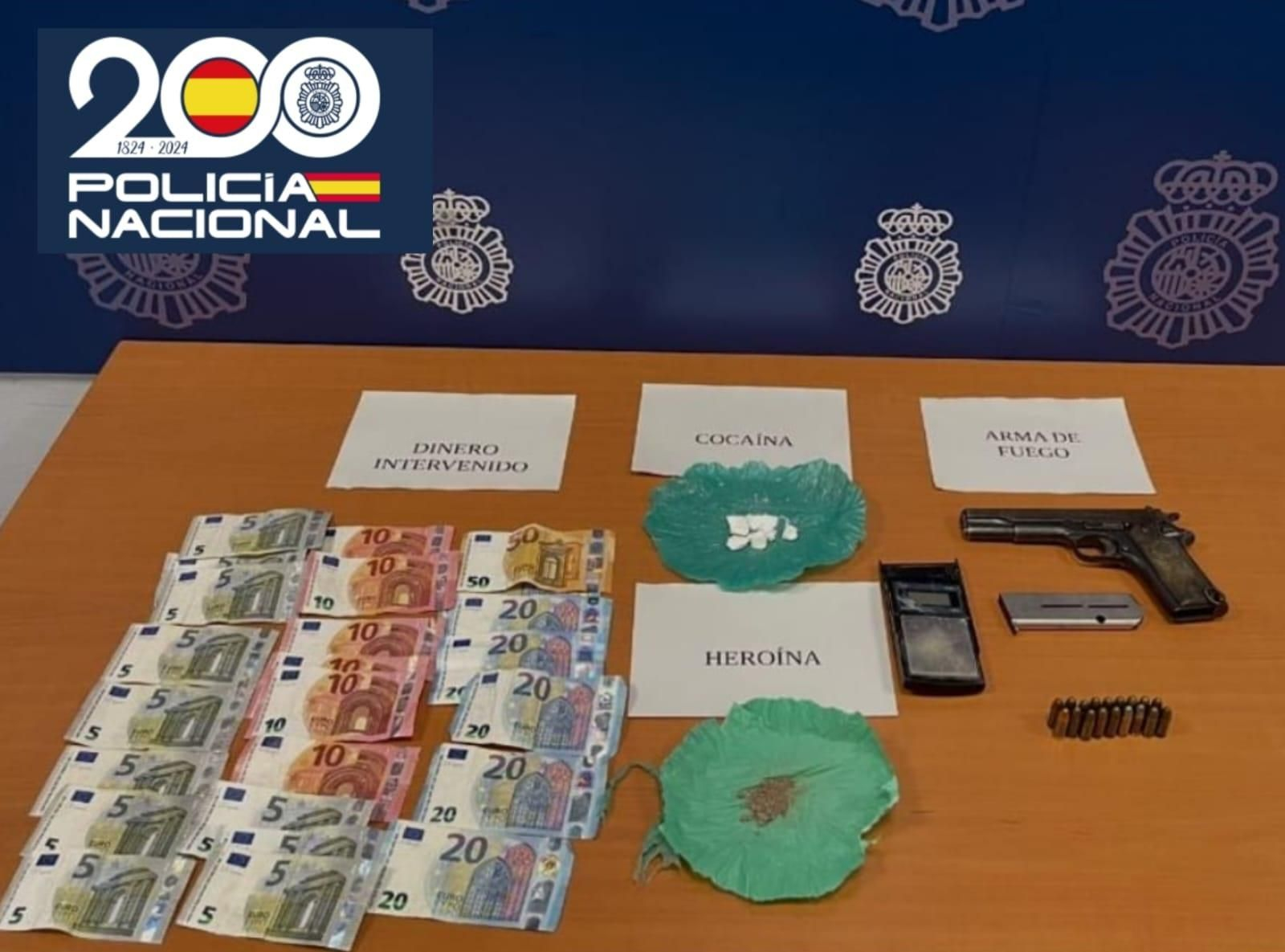 Material incautado por la Policía Nacional.