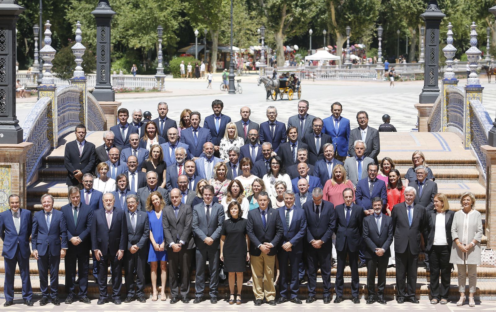 La cumbre de delegados del Gobierno en la Plaza de España, en imágenes