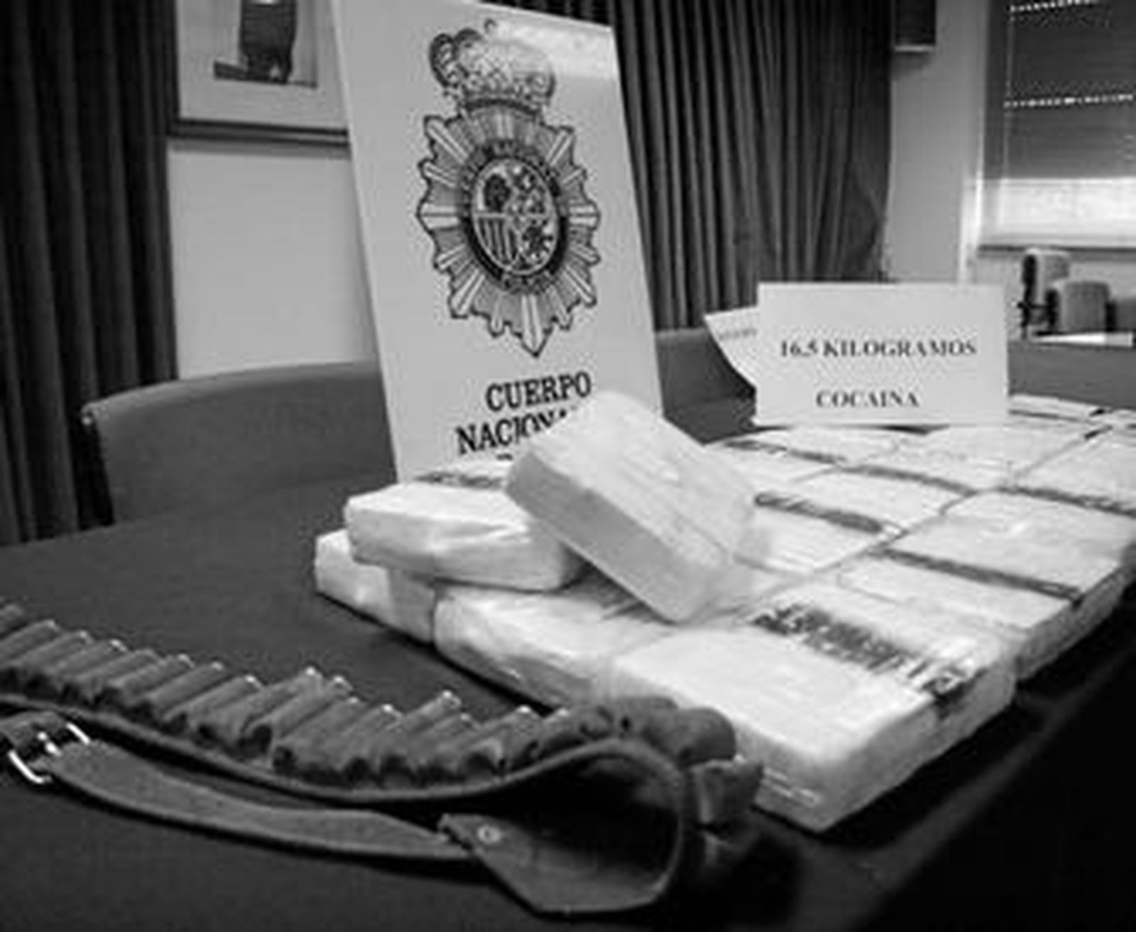 Detalle de un alijo de cocaína.