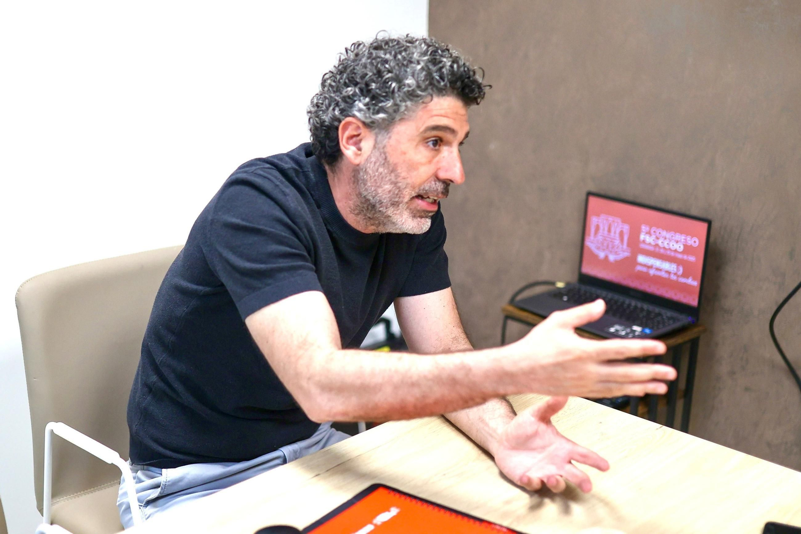 Palazzo, durante la entrevista.