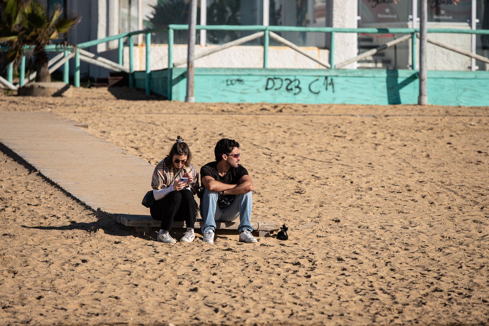 Imágenes de la mañana primaveral del 26 de diciembre en las playas de Huelva