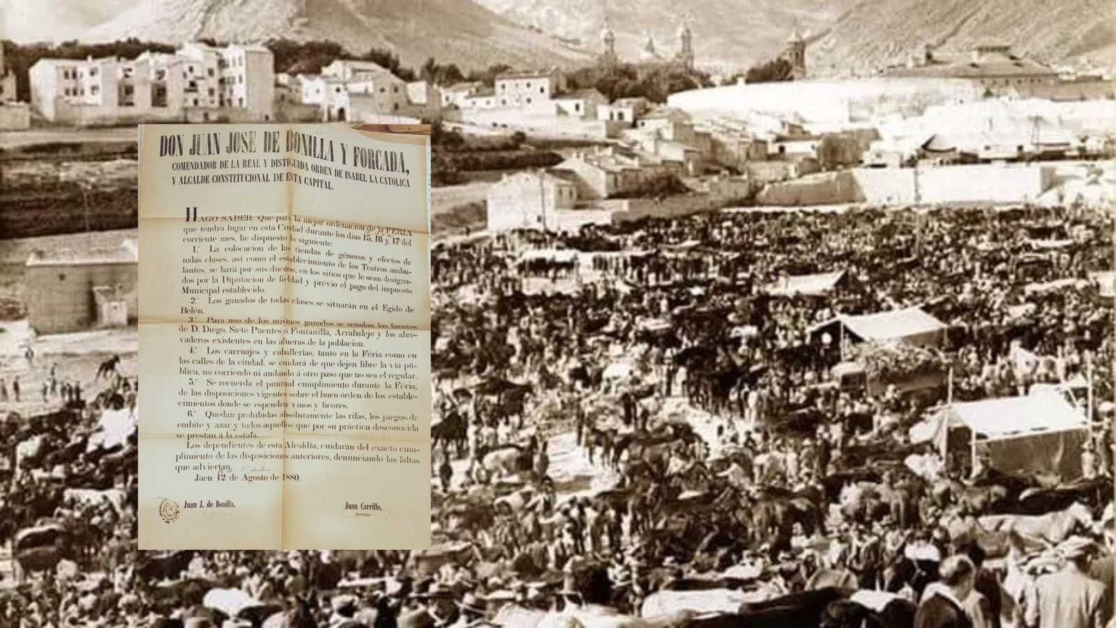 Imagen antigua de la feria de San Lucas y una ordenación del año 1880.