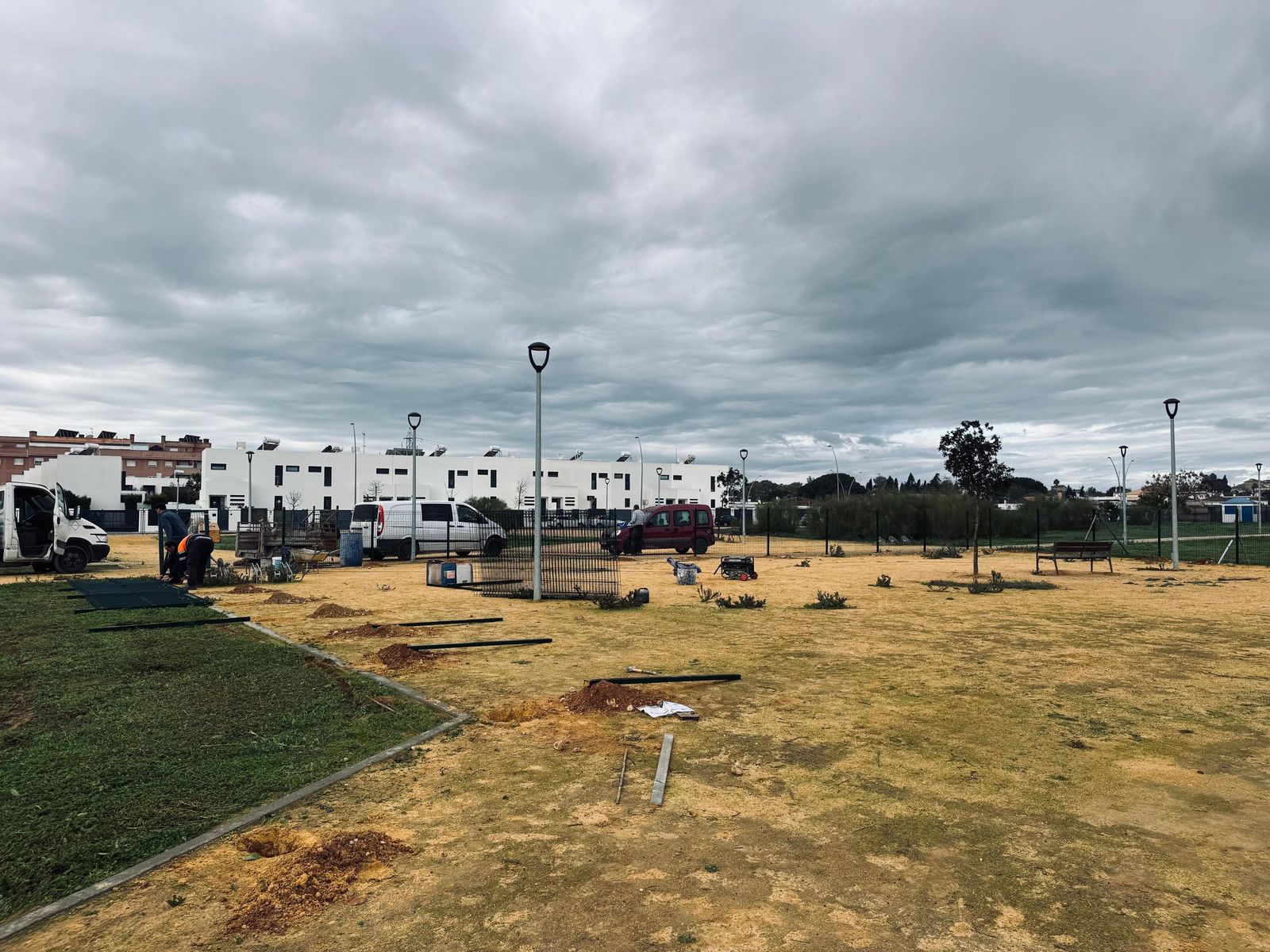 Imagen del parque Alcalde Hernán Díaz durante el inicio de los trabajos.