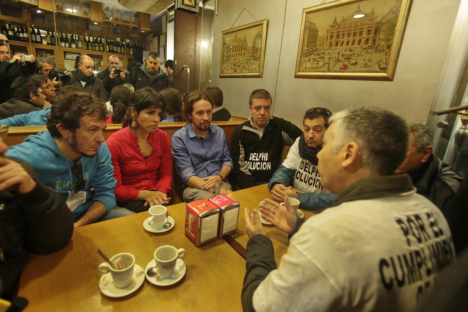 Teresa Rodríguez y Pablo Iglesias, en Cádiz en 2015.
