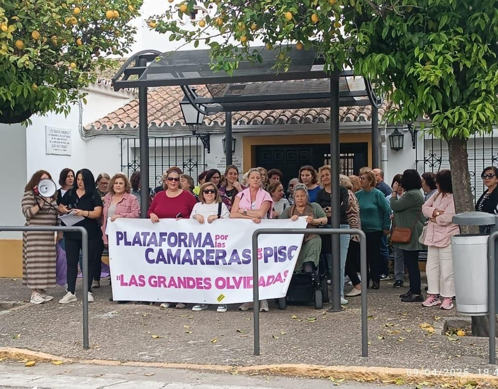 Plataforma por las Camareras de Piso 'Las grandes olvidadas', durante un acto en el Jerez rural.