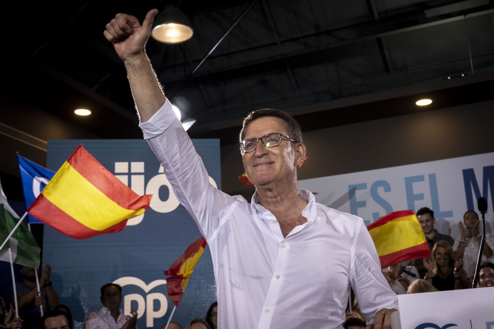 Las imágenes del mitin de Alberto Nuñez Feijoó en Cádiz