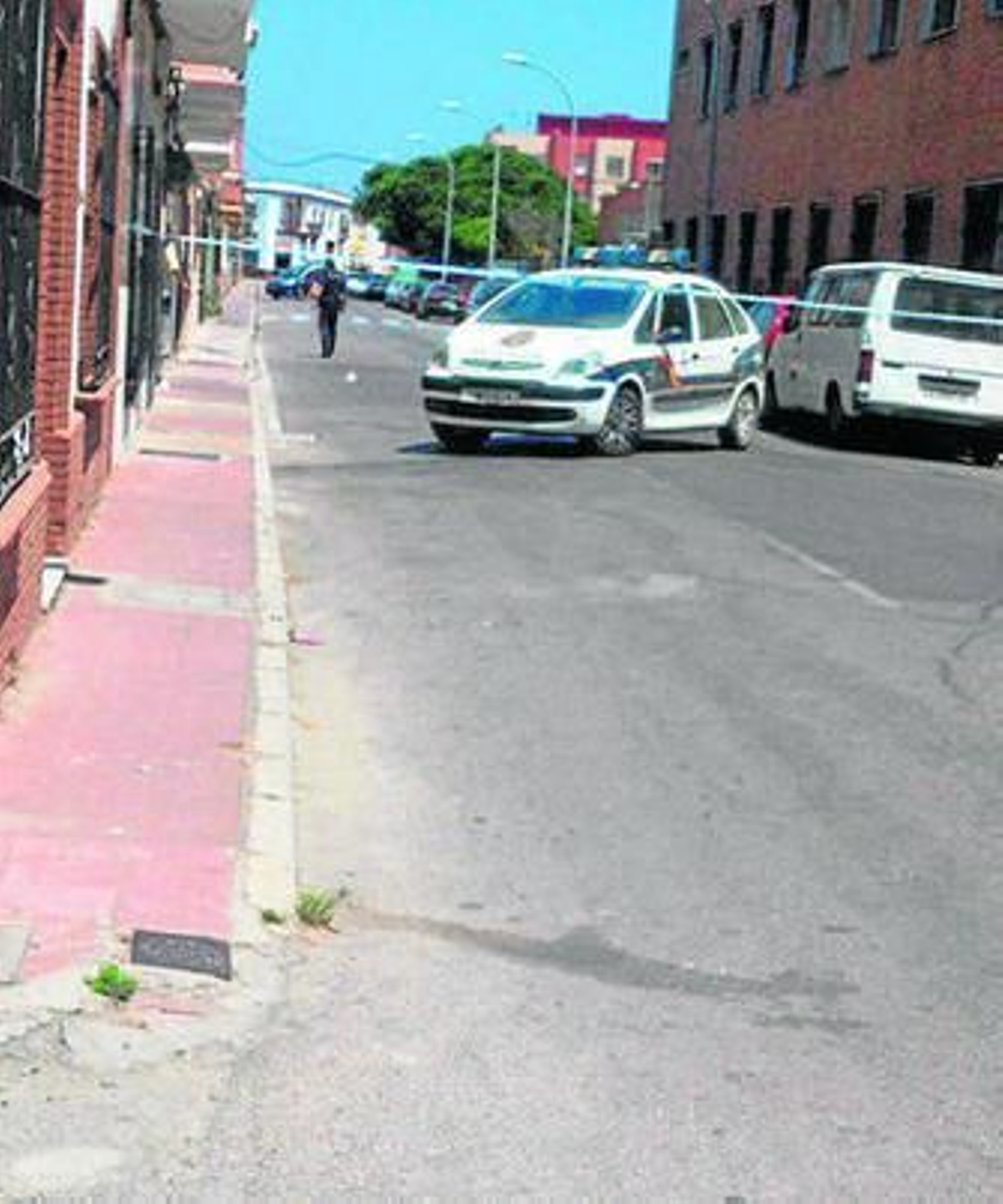 La Policía Nacional actúa en el lugar de los hechos, ayer.