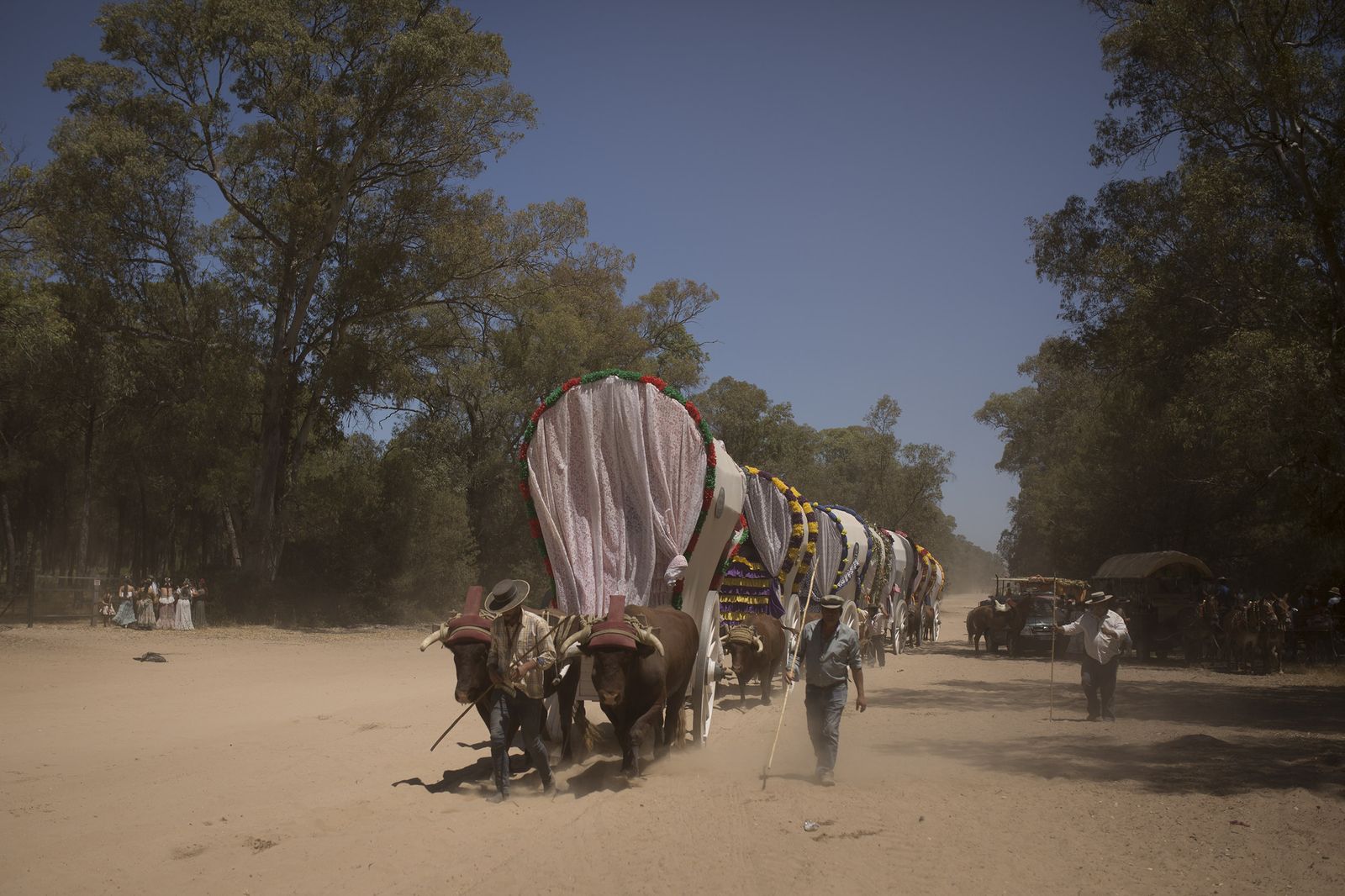 El paso de hermandades del Rocío por la Raya Real