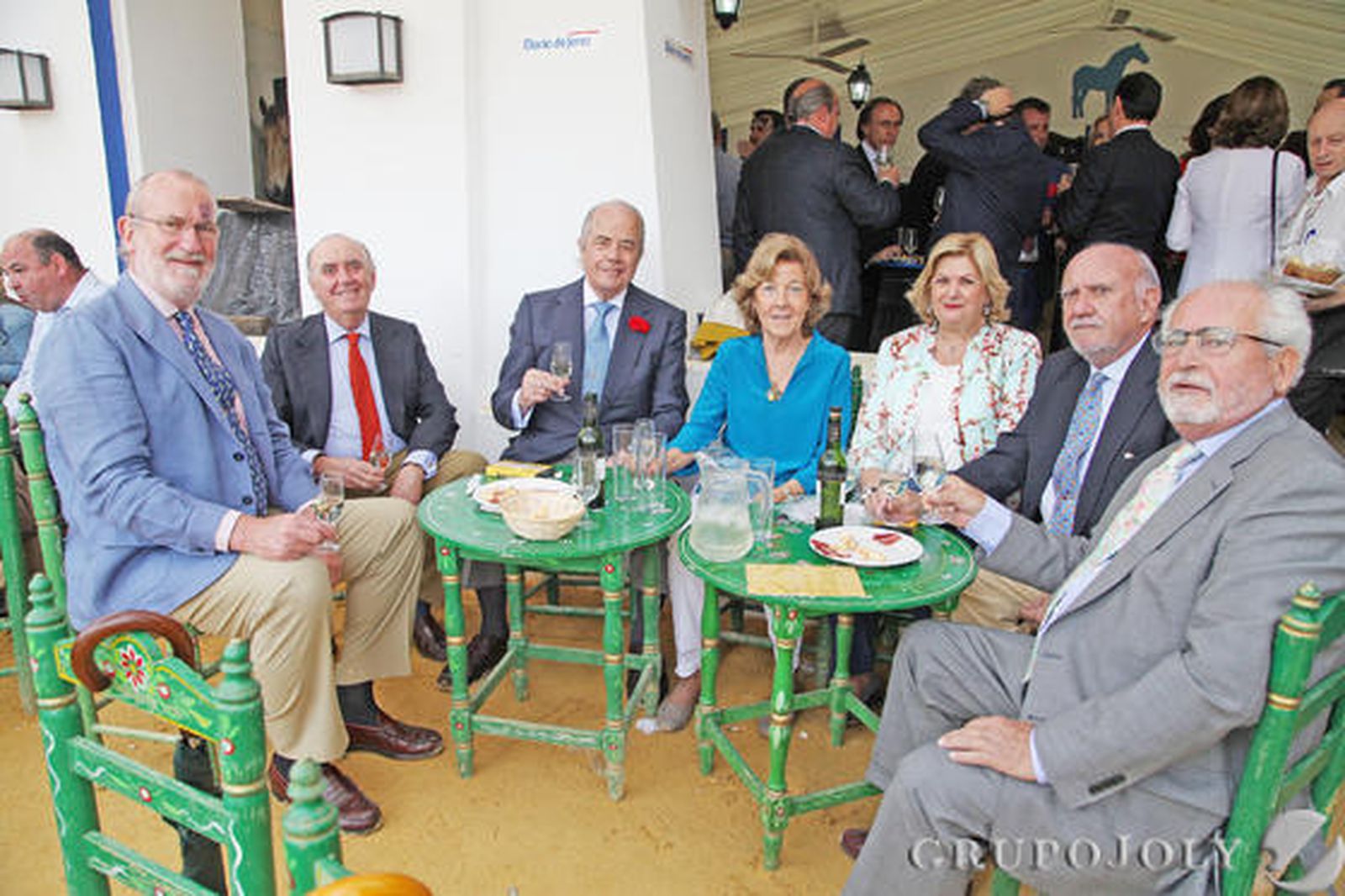 Juan Manuel Pardo, Manuel Fernández García-Figueras, Cristina García, Alberto García de Luján, Mercedes Mateos, Carlos Badanelli y Alejandro Daroca, de la Asociación de Jerezanos en la Diáspora de Madrid. 

Foto: Vanesa Lobo