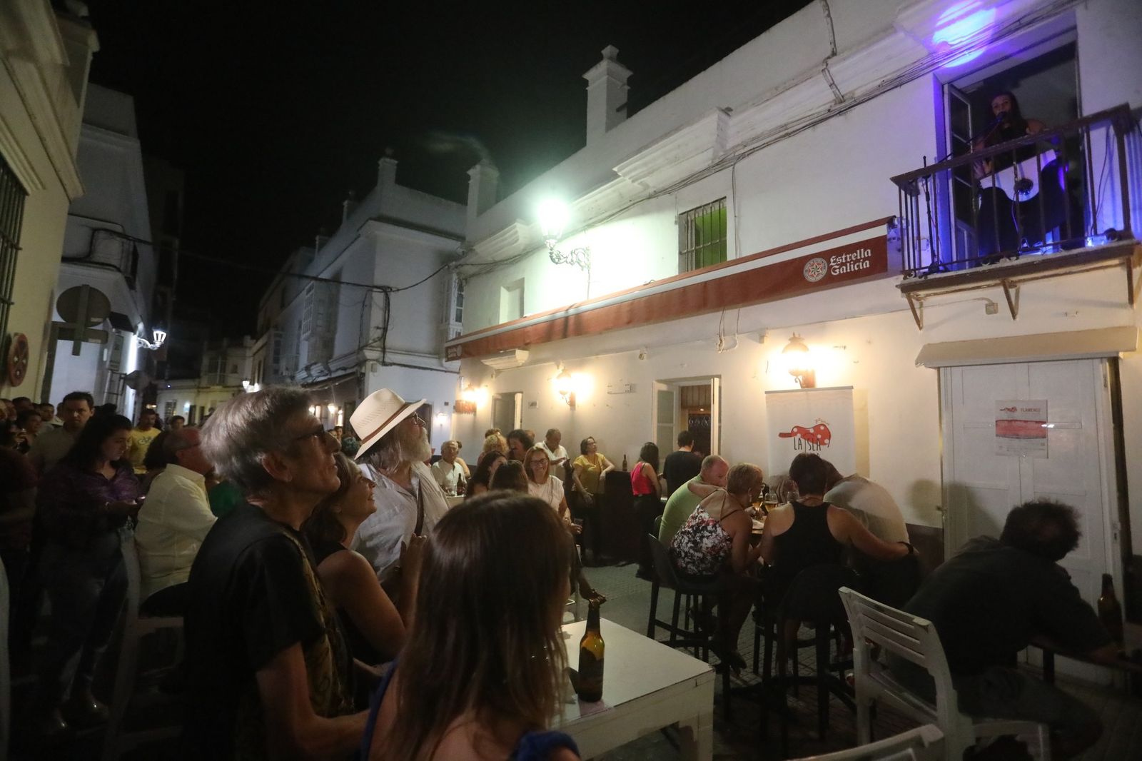 María la Mónica, en el Balcón de las Cortes.