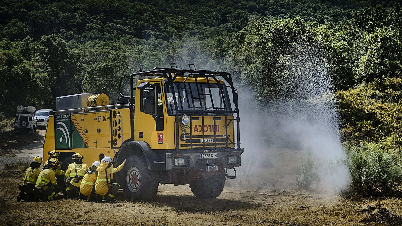 Simulacro de incendio del CEDEFO de Algodonales.