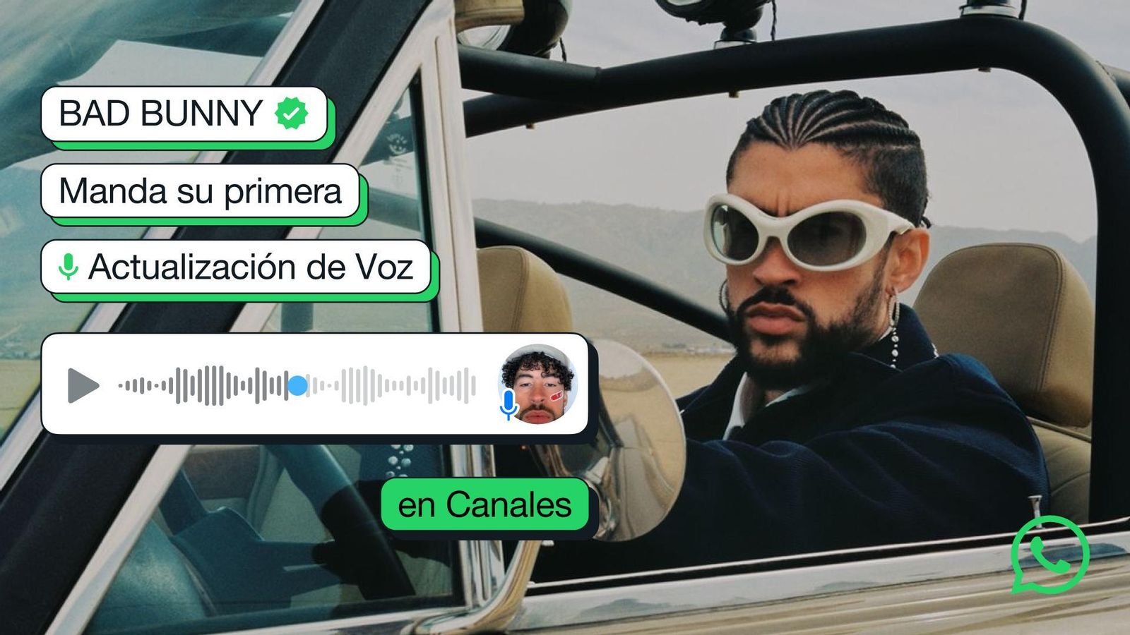 Novedades en los canales de WhatsApp: actualizaciones de voz, estrenadas por Bad Bunny