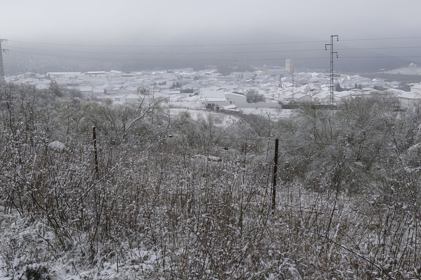 Nieva en la Sierra Norte de Sevilla