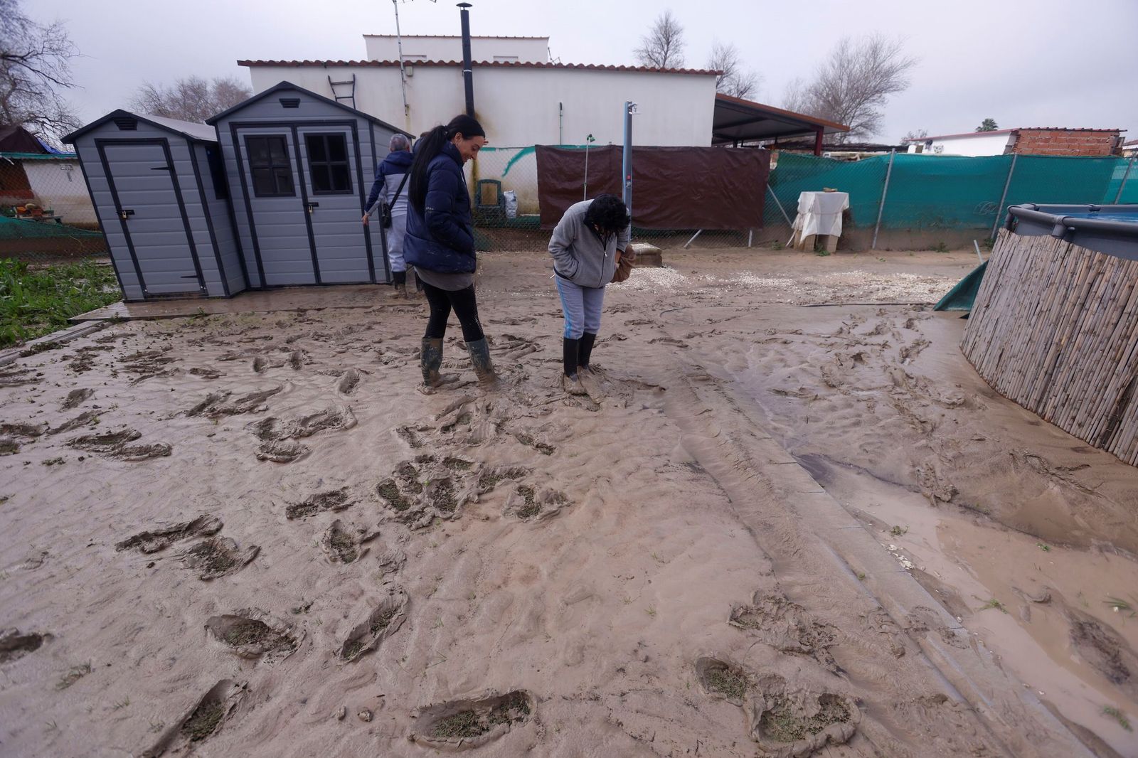 Limpieza en las parcelas de Córdoba tras el tren de tormentas