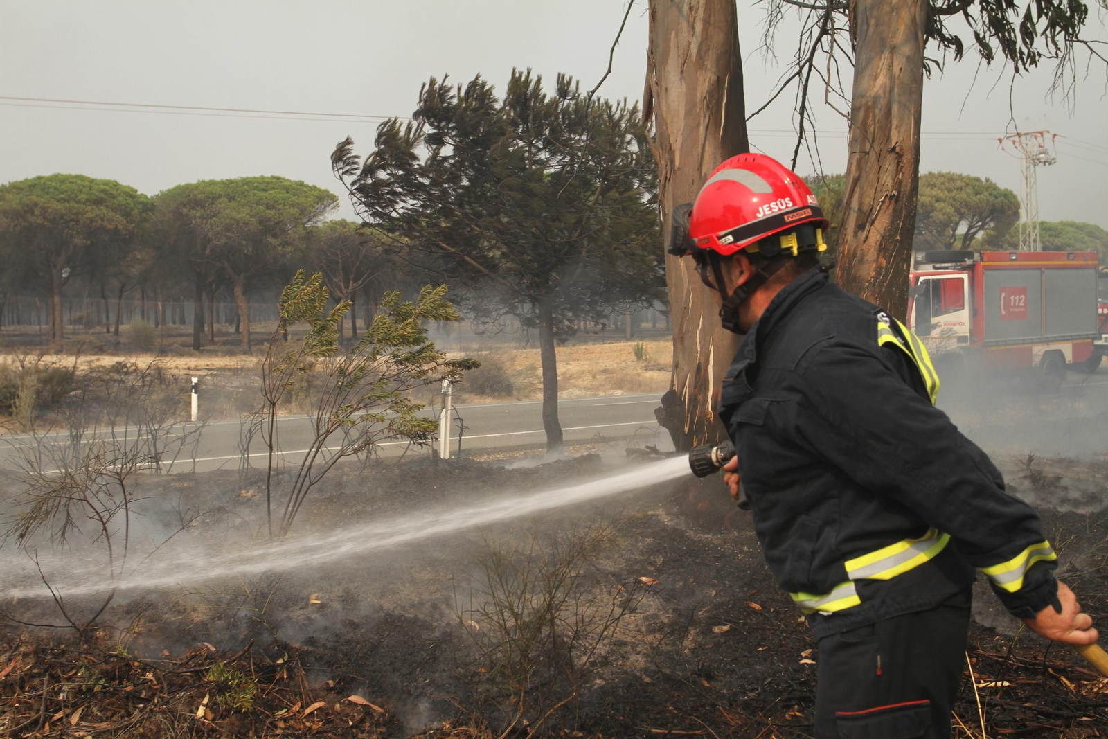 Las imágenes del incendio en Moguer y Mazagón