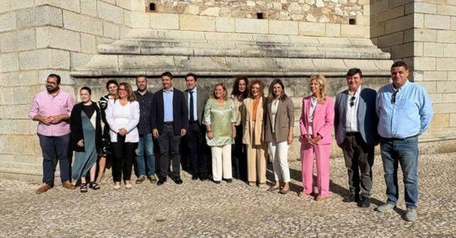 Los socialistas este viernes en Aracena.