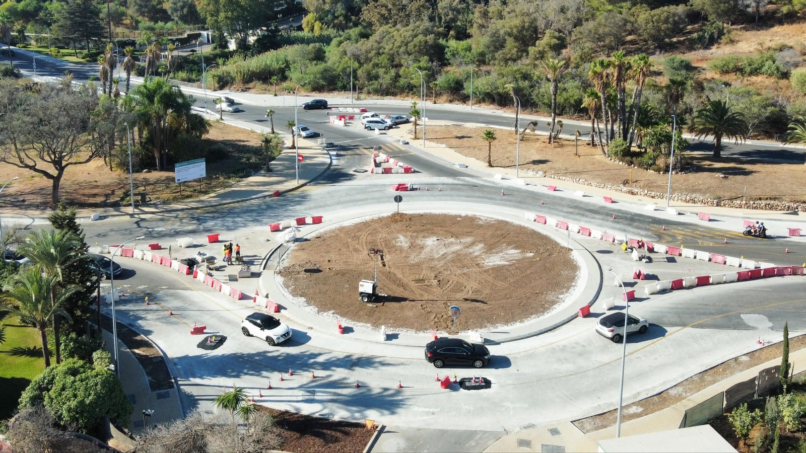 Obras en la carretera de Istán