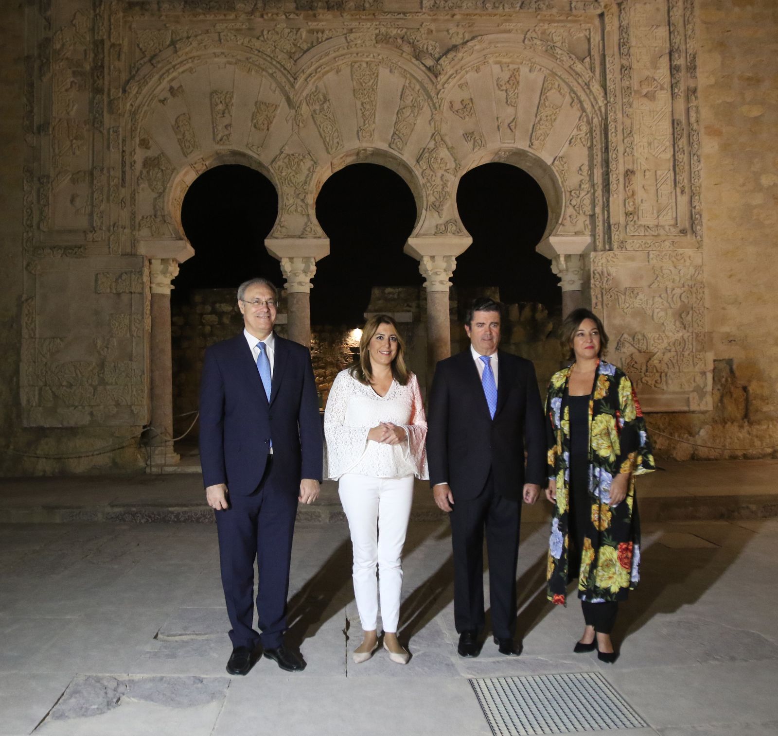 Susana Díaz , en Medina Azahara junto a Juan Pablo Durán, Borja Prado e Isabel Ambrosio