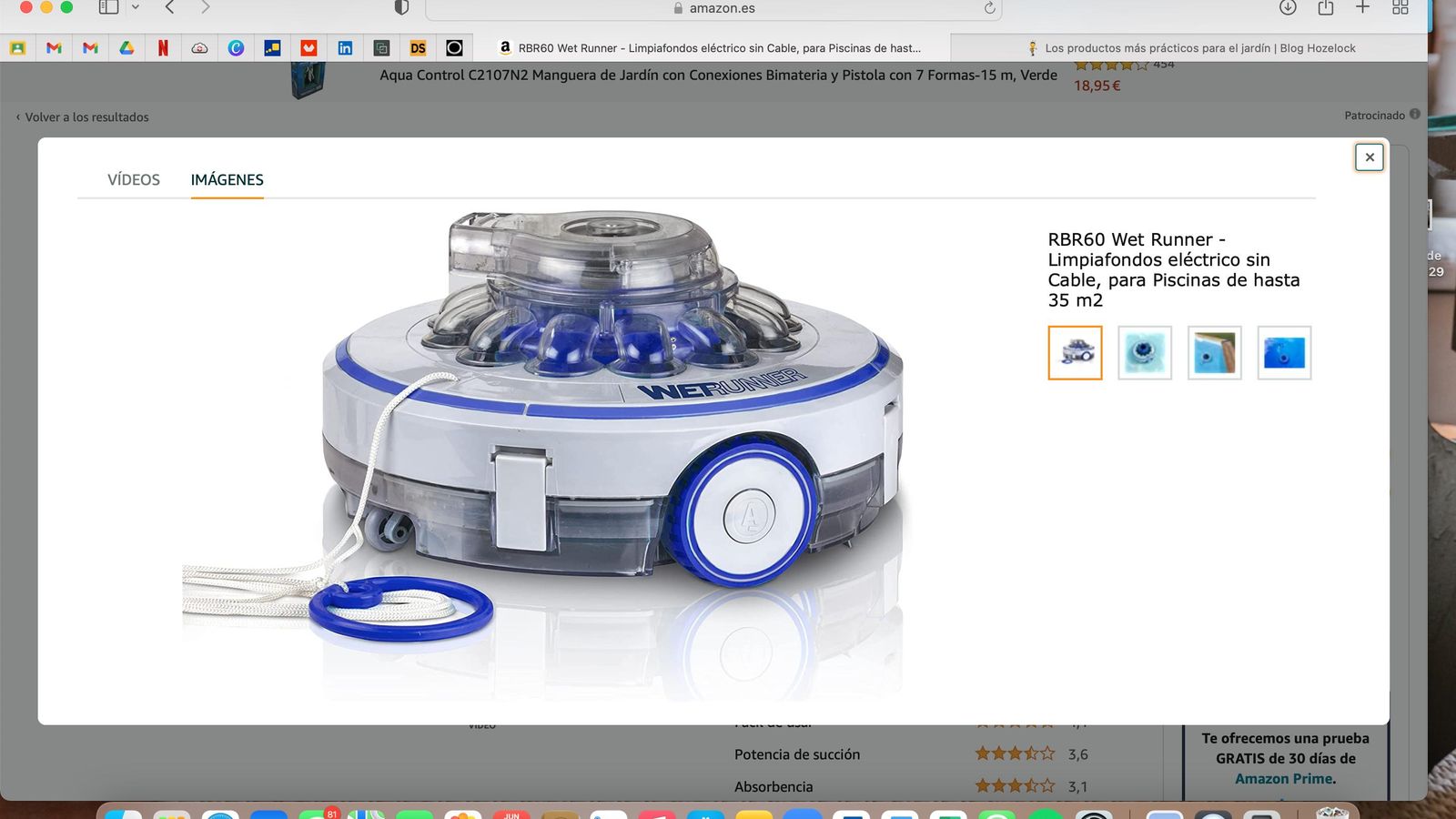 Limpiafondos eléctrico sin Cable para piscina