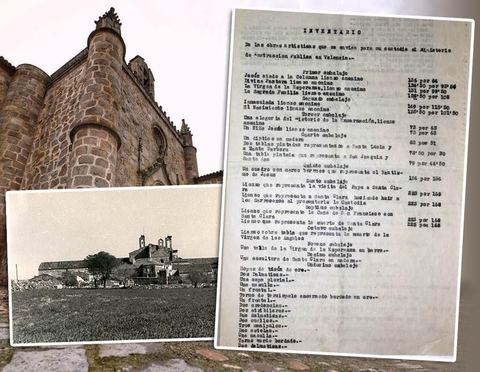 Inventario con los bienes incautados en el convento de Belalcázar.