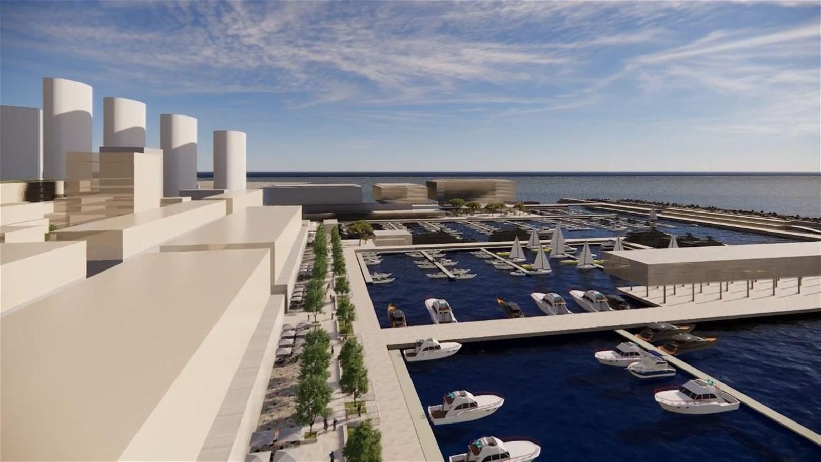 El proyecto para los rellenos de la cara este de Gibraltar: un hotel, 1.300 viviendas y un puerto deportivo.