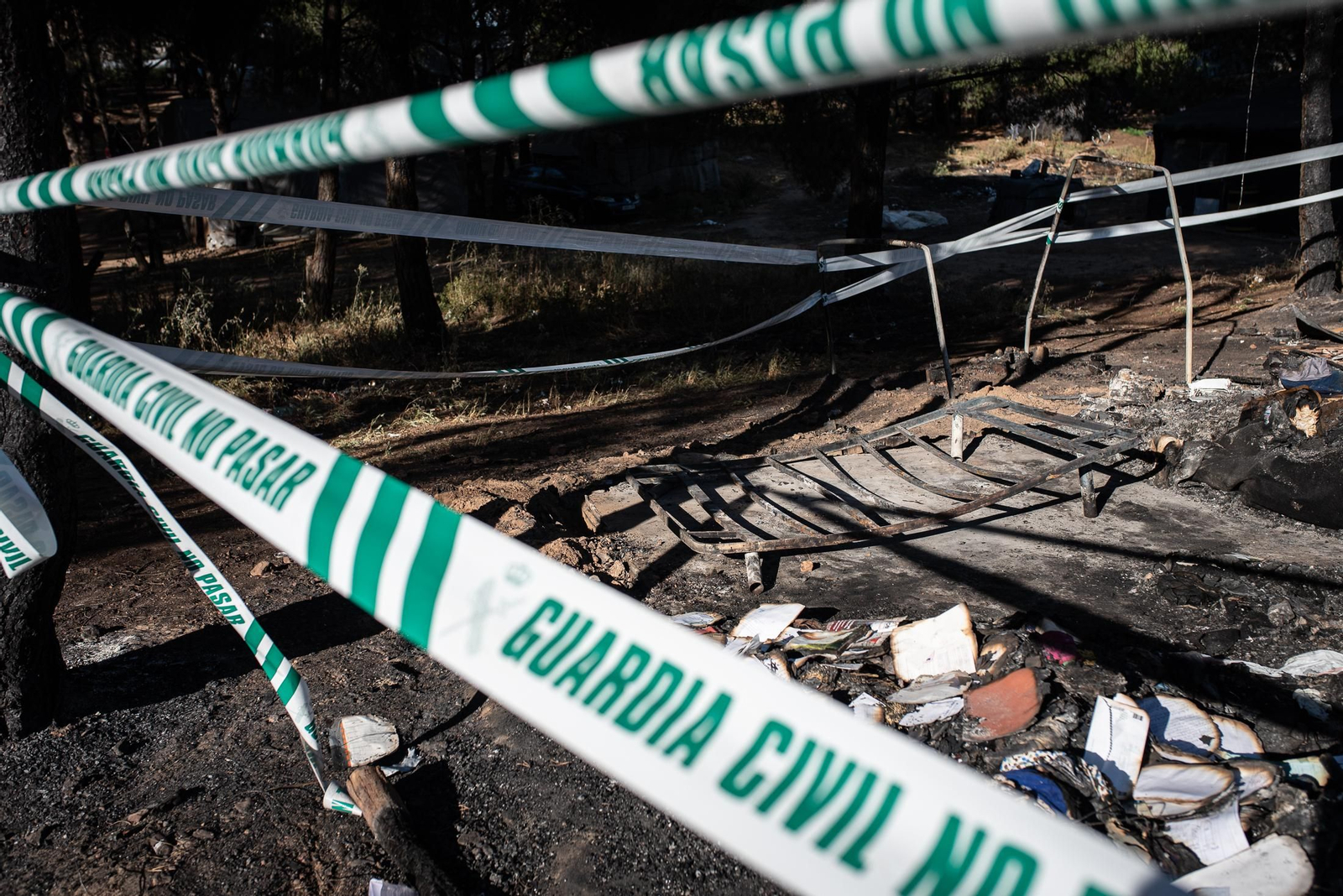 Imágenes del incendio en el poblado chabolista de Lucena del Puerto