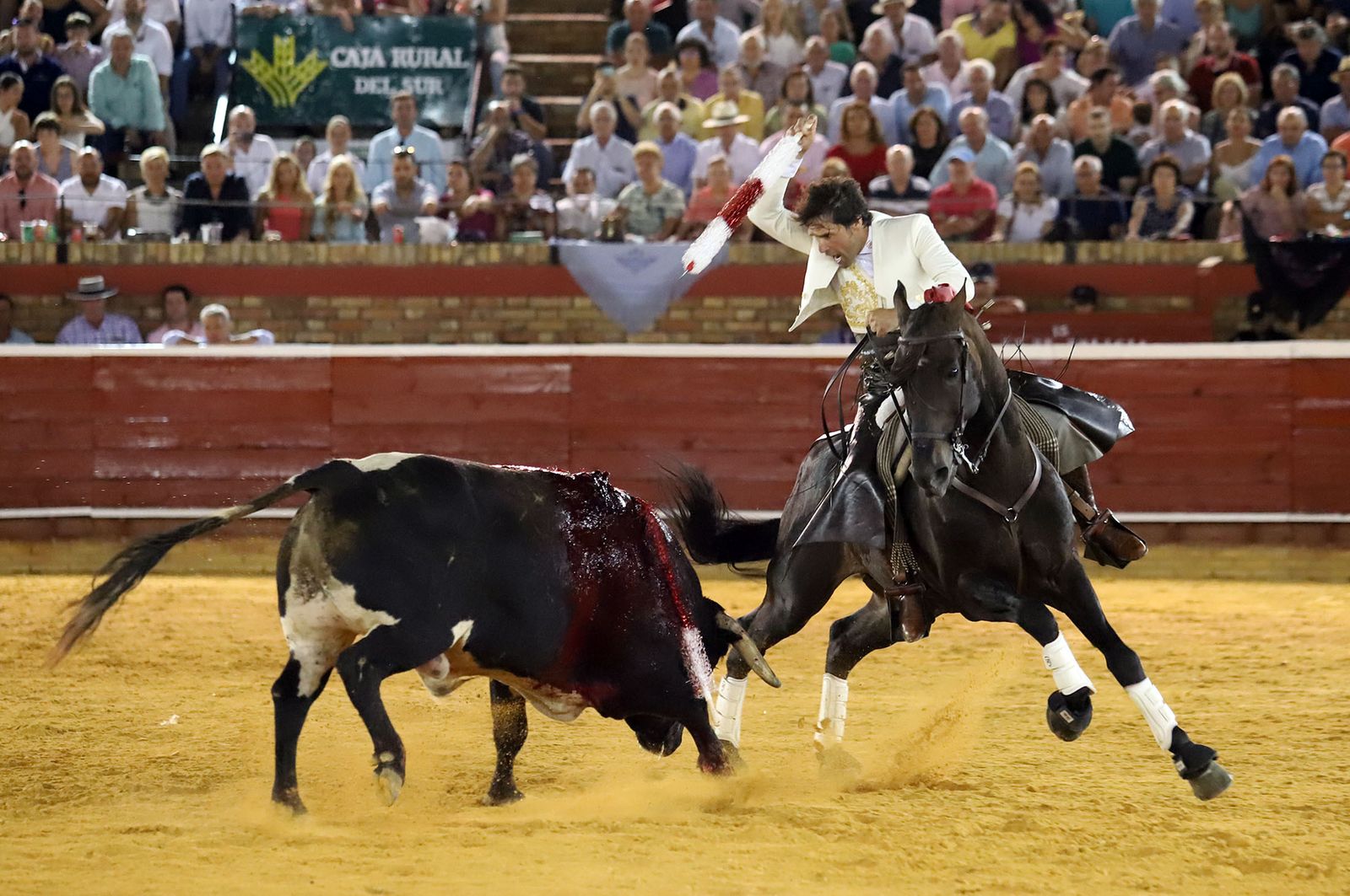 Imágenes de Andrés Romero y Diego Ventura en el rejoneo de la Plaza de Toros La Merced