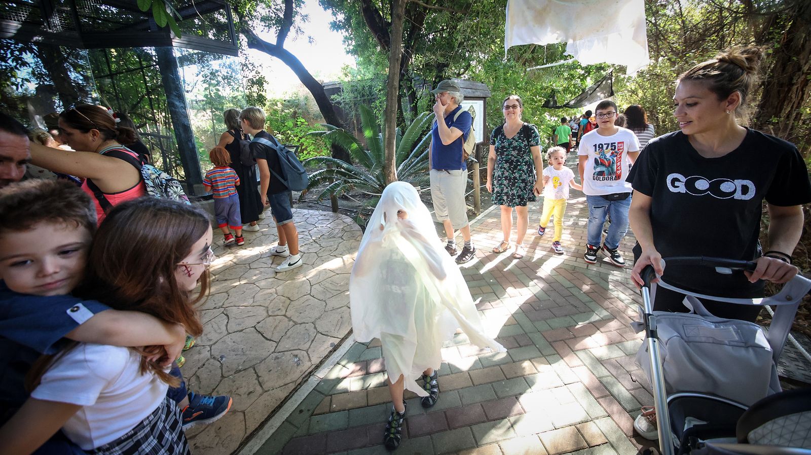 Miles de asistentes a la fiesta de Halloween en el Zoo de Jerez