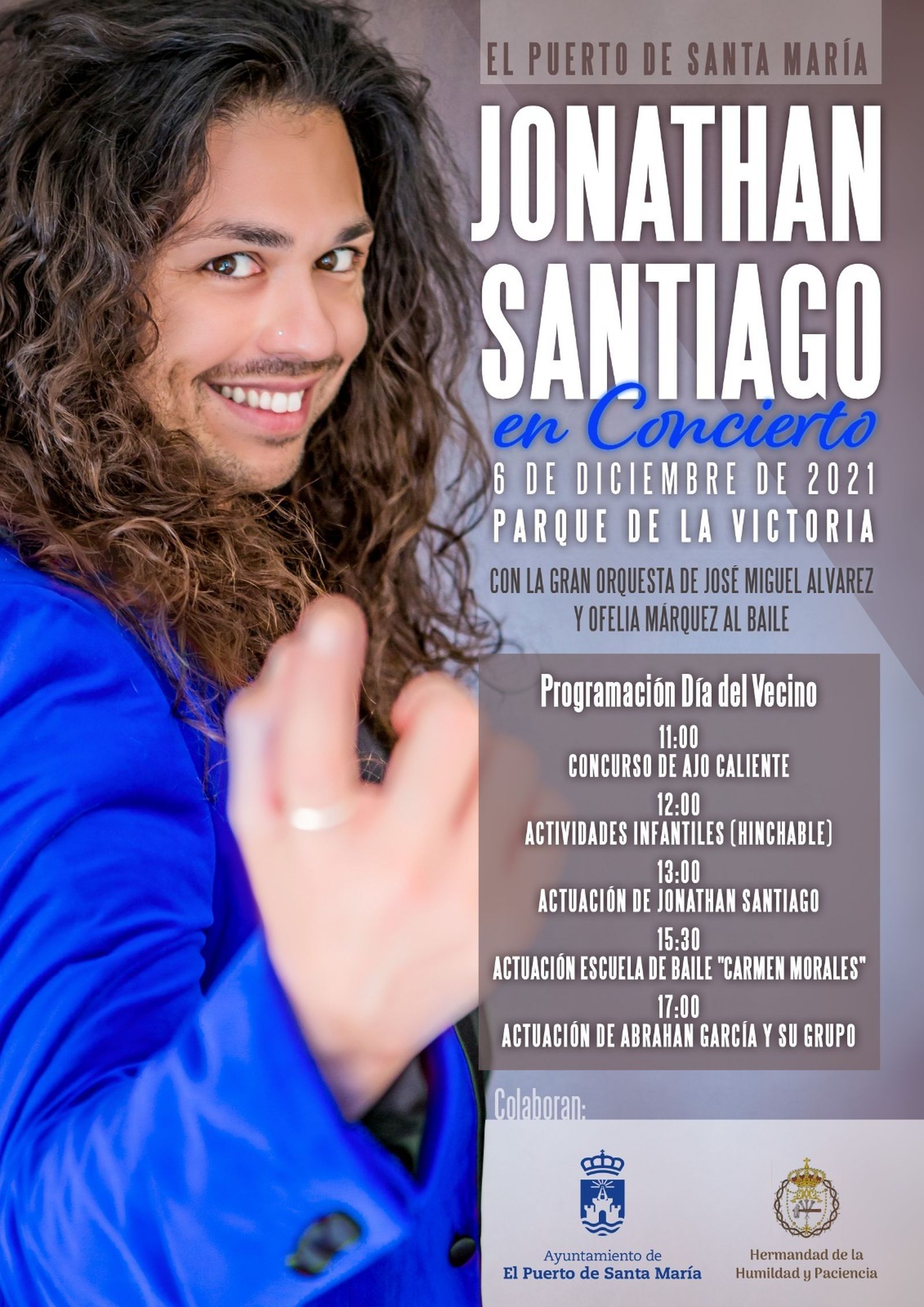 Jonathan Santiago ofrecerá un concierto en el parque de la Victoria el 6 de diciembre