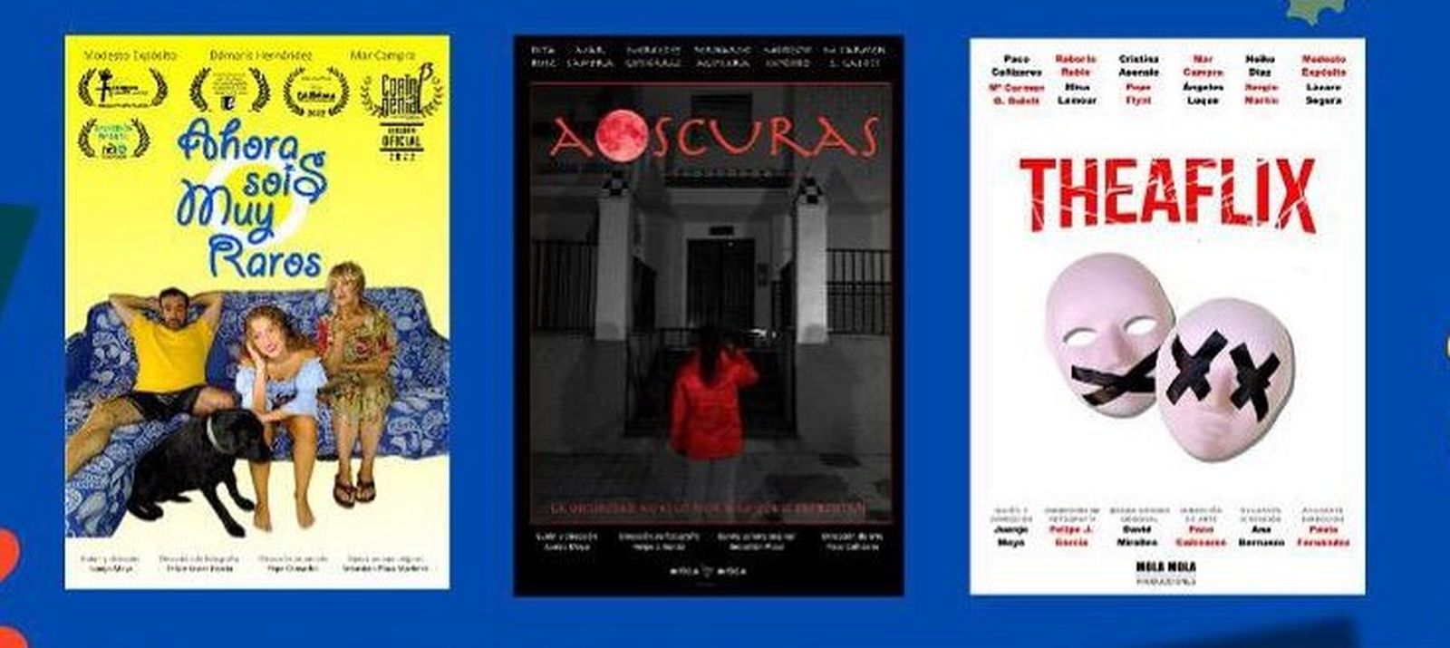 Carteles de tres cortos que se proyectan en el Apolo.