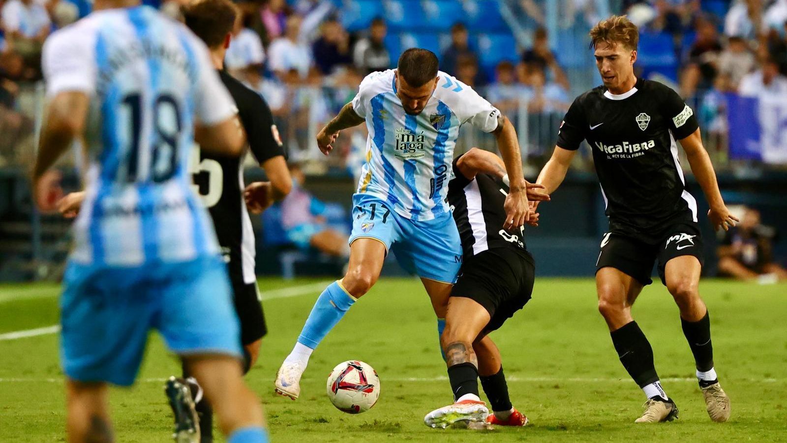 El Málaga CF - Elche, en fotos