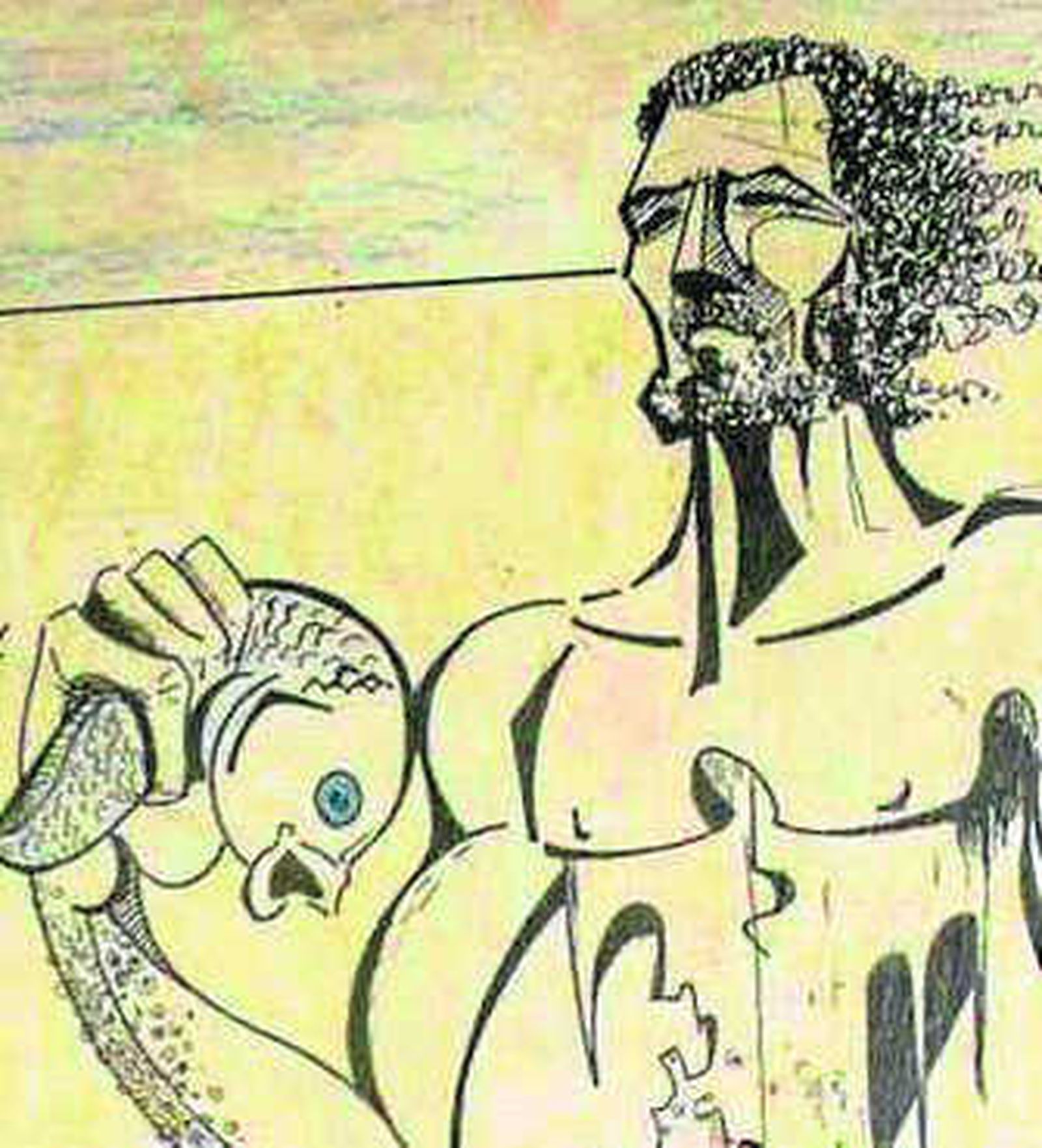 Boceto de la futura estatua.