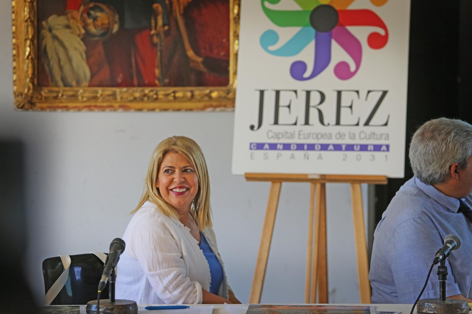La alcaldesa,  en el Alcázar durante la presentación de la campaña ‘Jerez te inspira’.