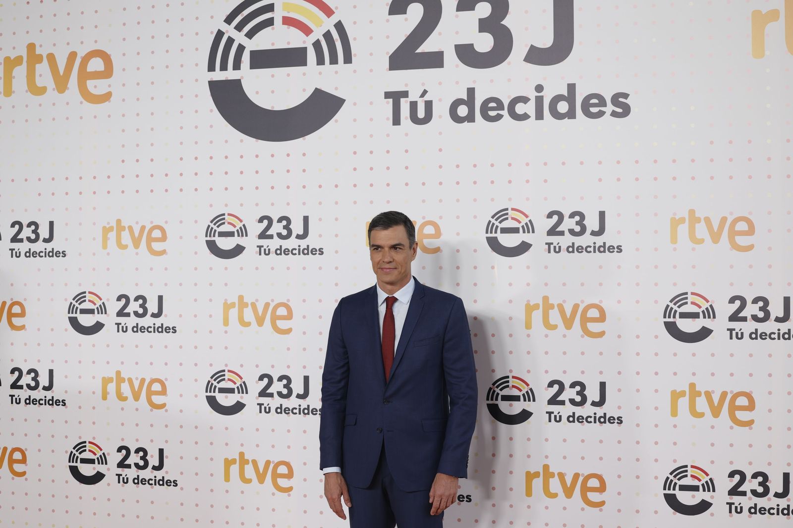 Las fotos del debate de TVE con Pedro Sánchez, Yolanda Díaz y Santiago Abascal