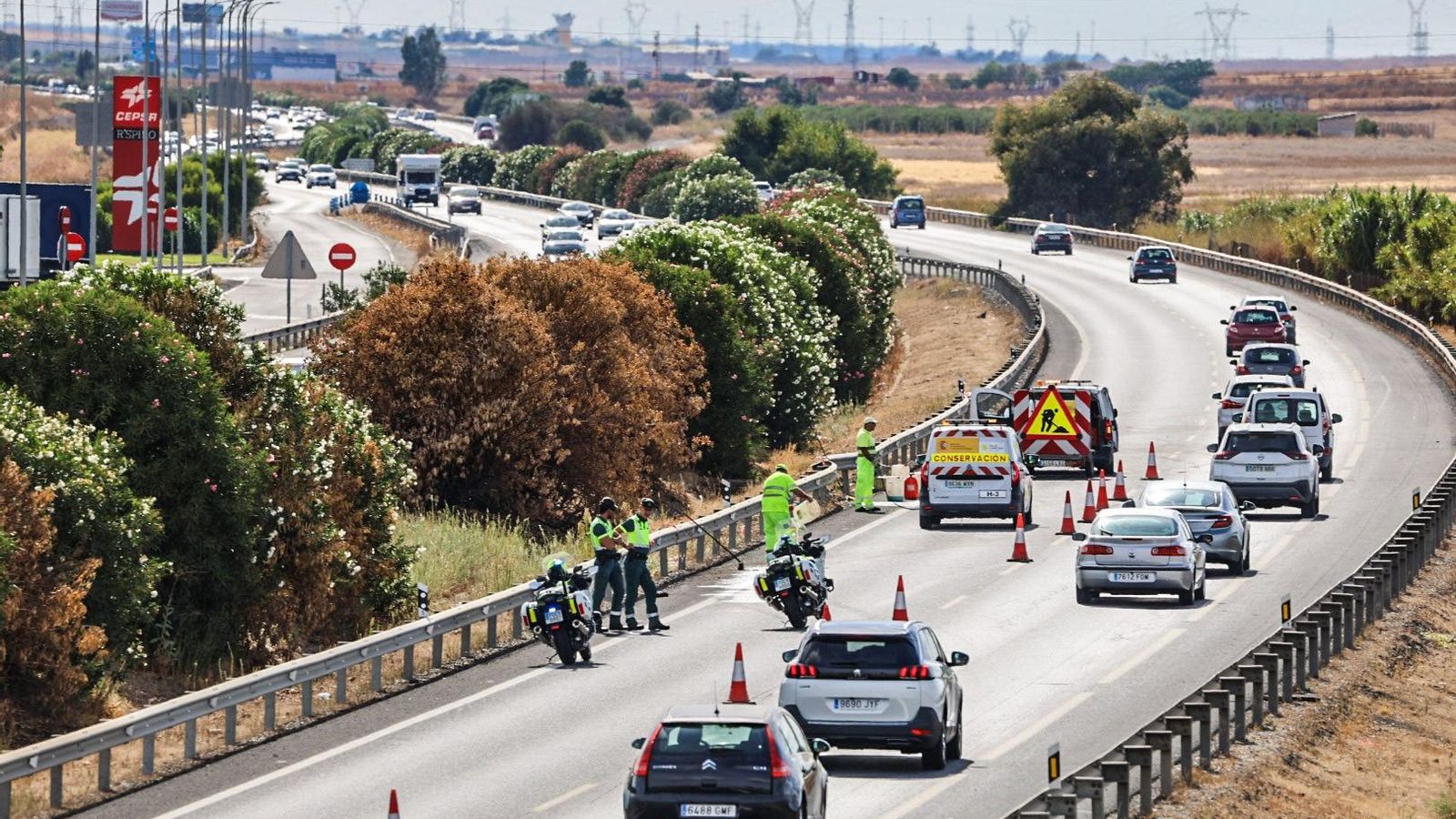 Zona del accidente de tráfico de Trigueros.