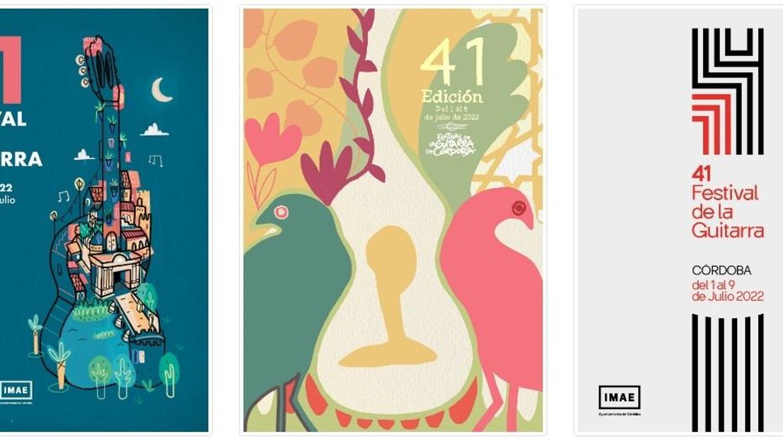 Los tres carteles finalistas.