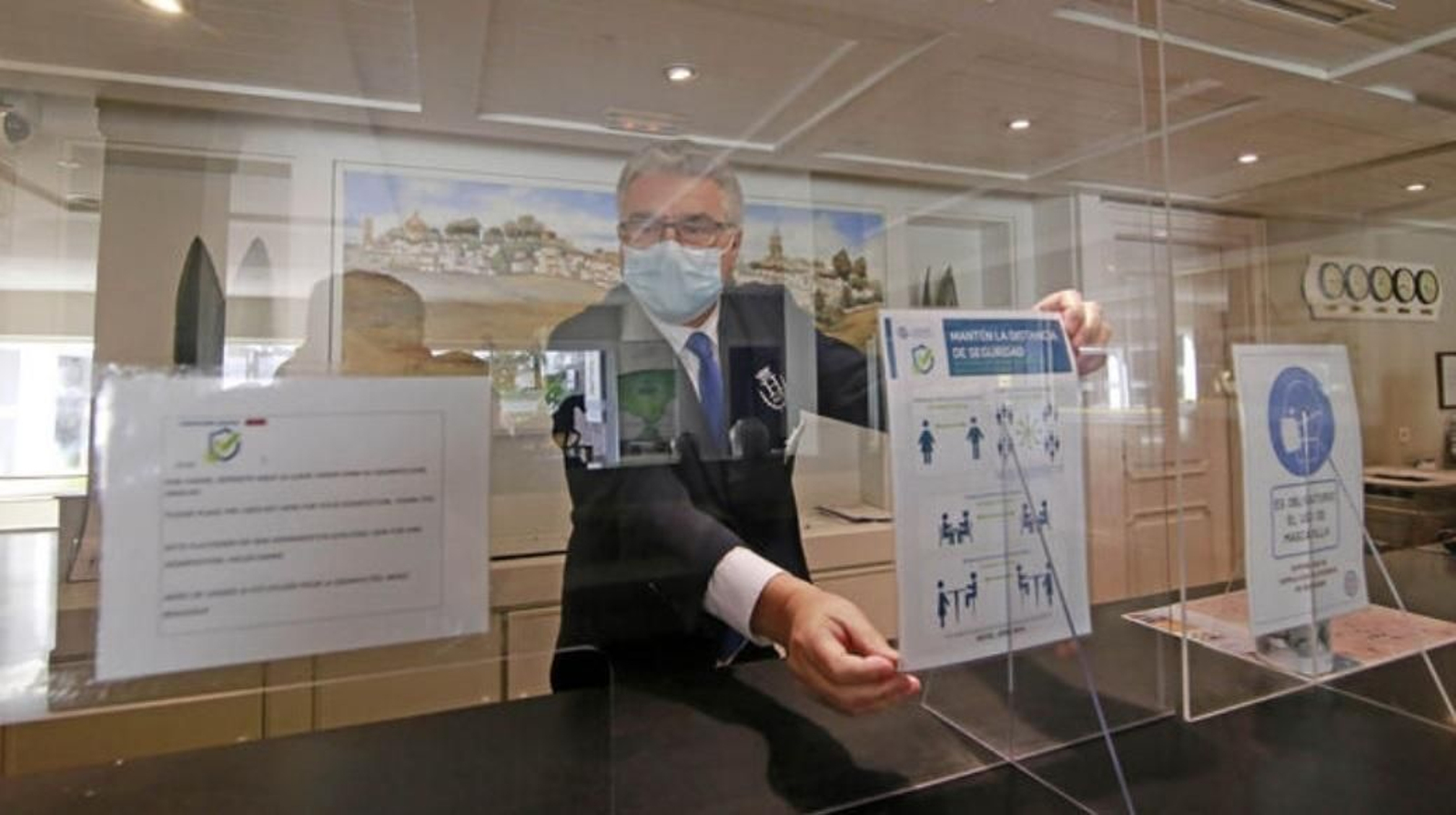 Recepción del Hotel de Jerez, de los primeros en reabrir en Jerez.