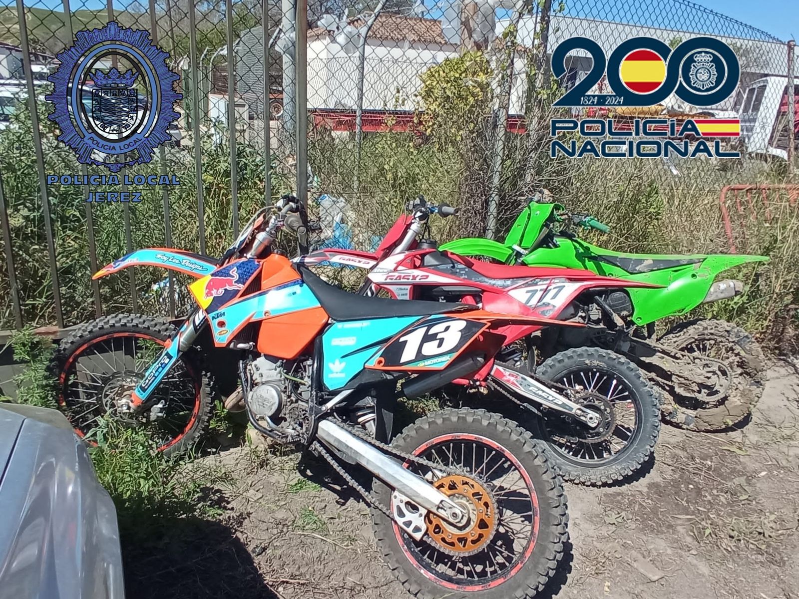 Motocicletas intervenidas por la Policía Nacional y Local de Jerez tras unas carreras ilegales celebradas en otra ocasión