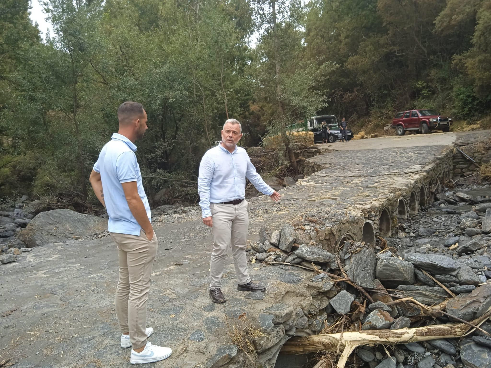 Visita a uno de los puntos afectados por las últimas lluvias.