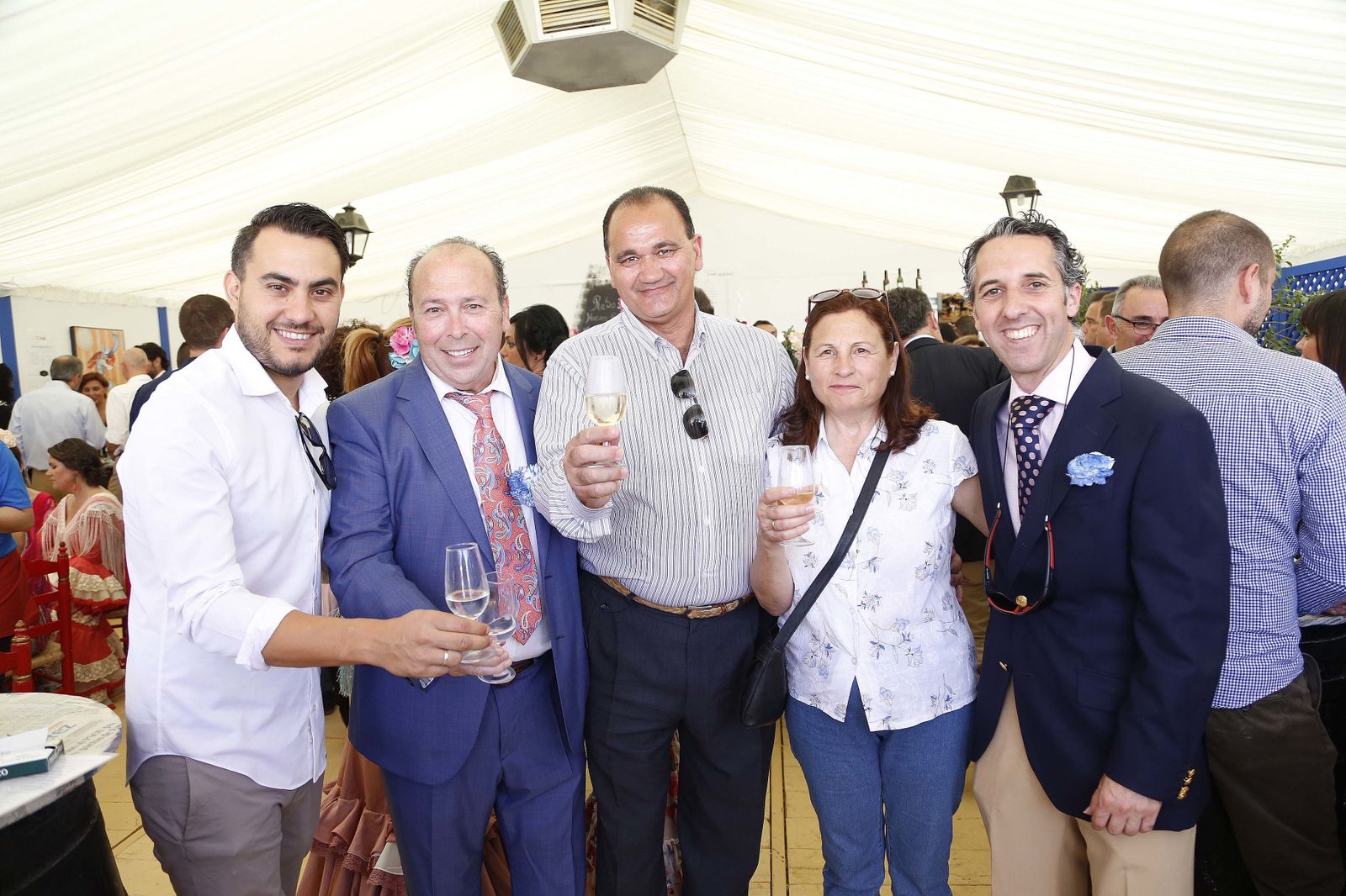 Alberto Solís, Benjamín Sánchez, Vicente Vargas, entrenador del Xerez CD, Pepi Borrego y Fran Pereira.