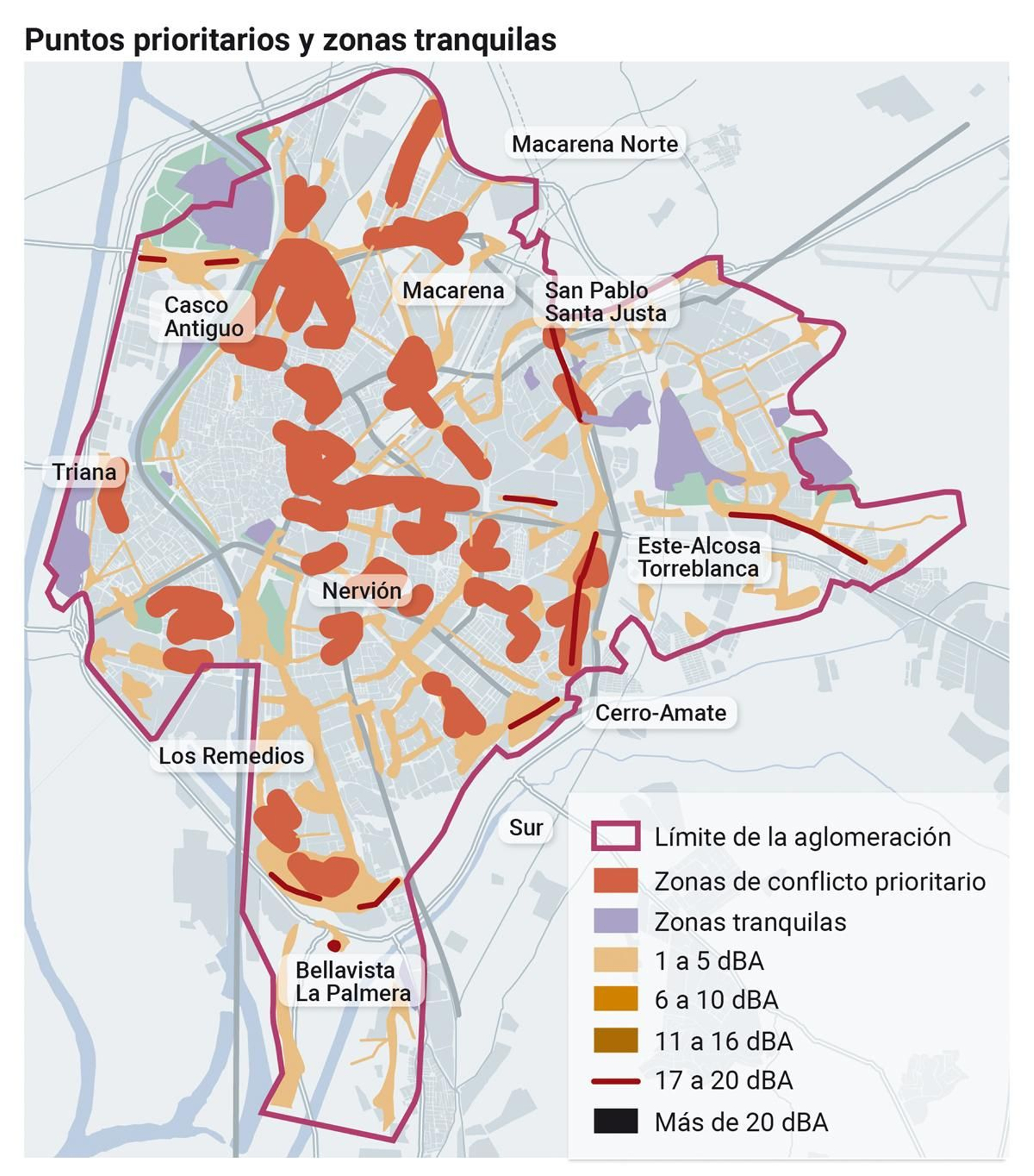Puntos prioritarios y zonas tranquilas