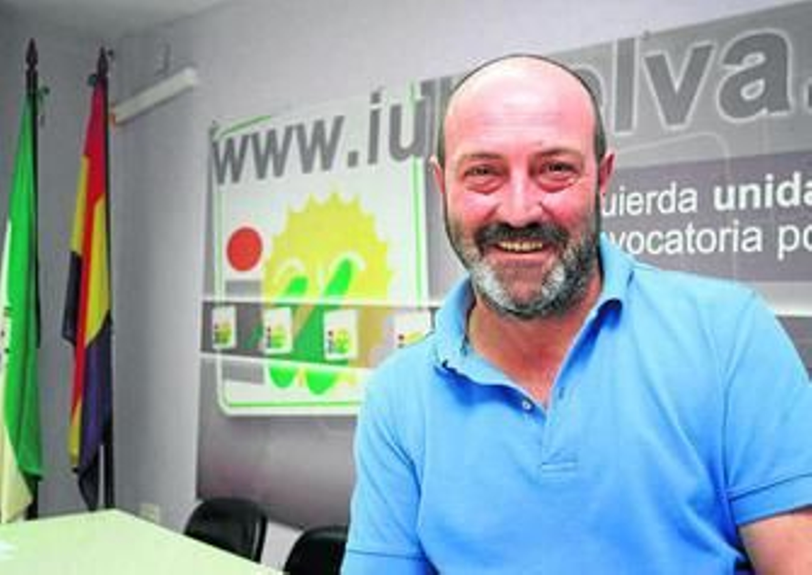 Pedro Jiménez, en la sede provincial de IULV-CA en Huelva.