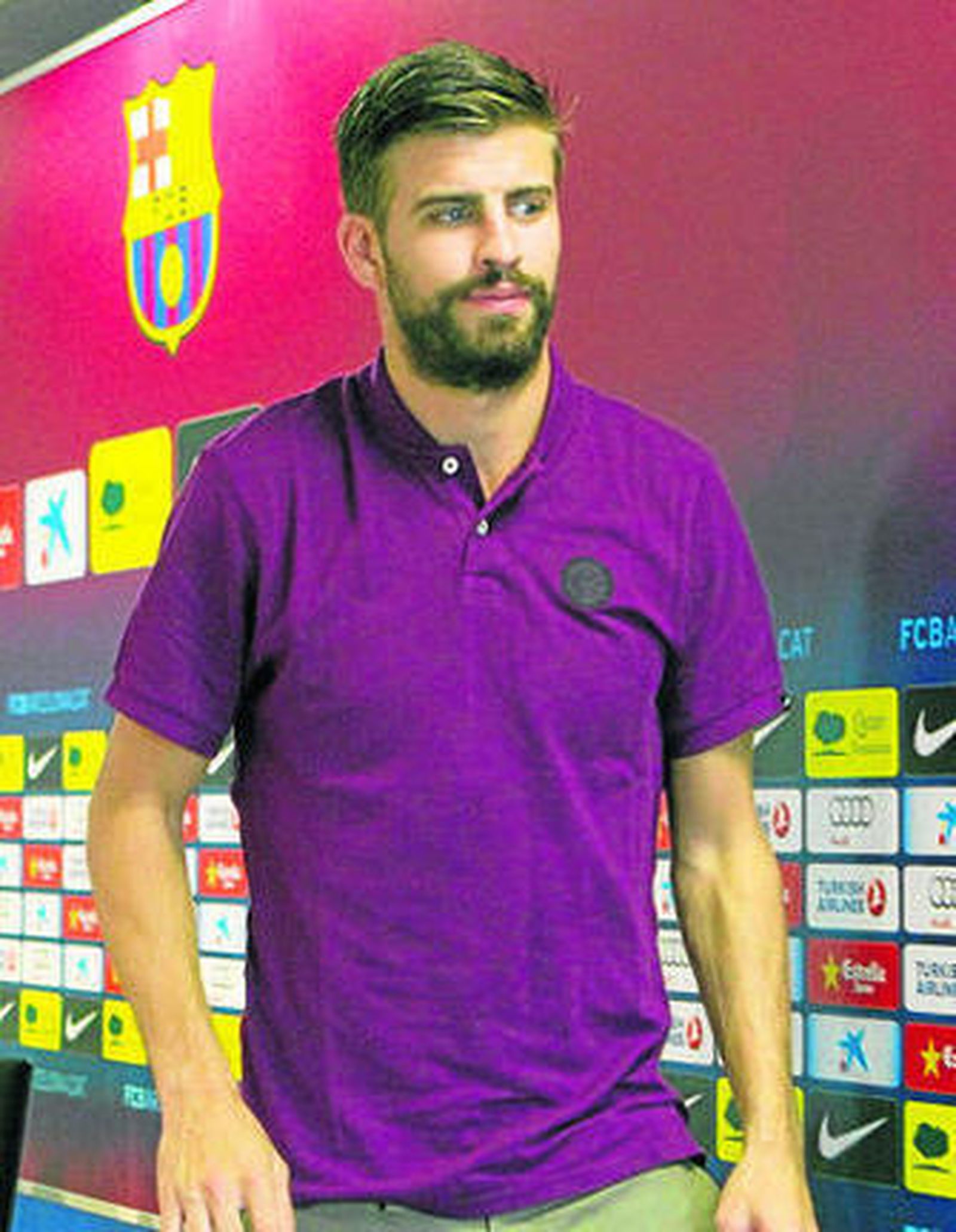 Piqué, tras la comparecencia de prensa de ayer.