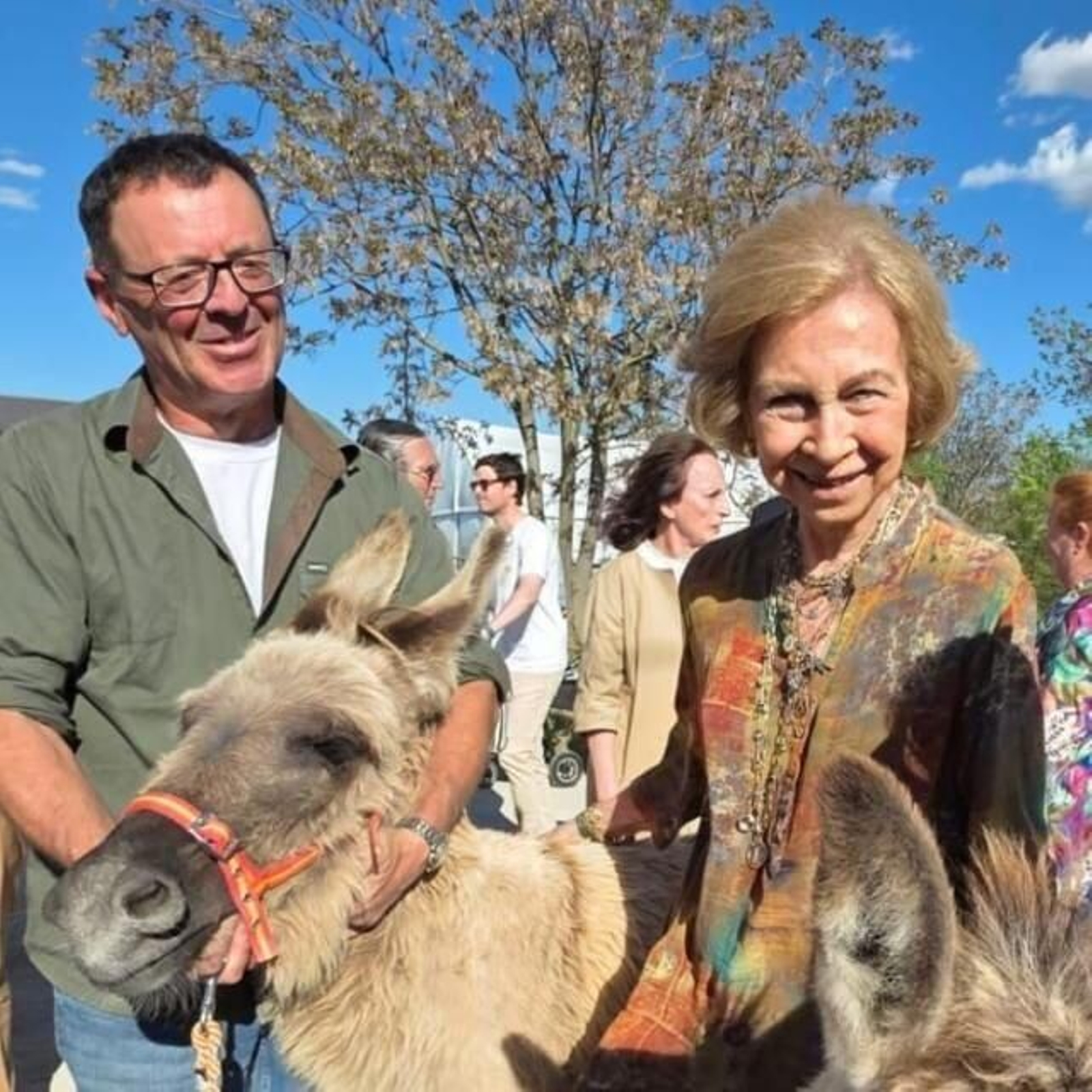 La Reina Sofía con el representante de la asociación.